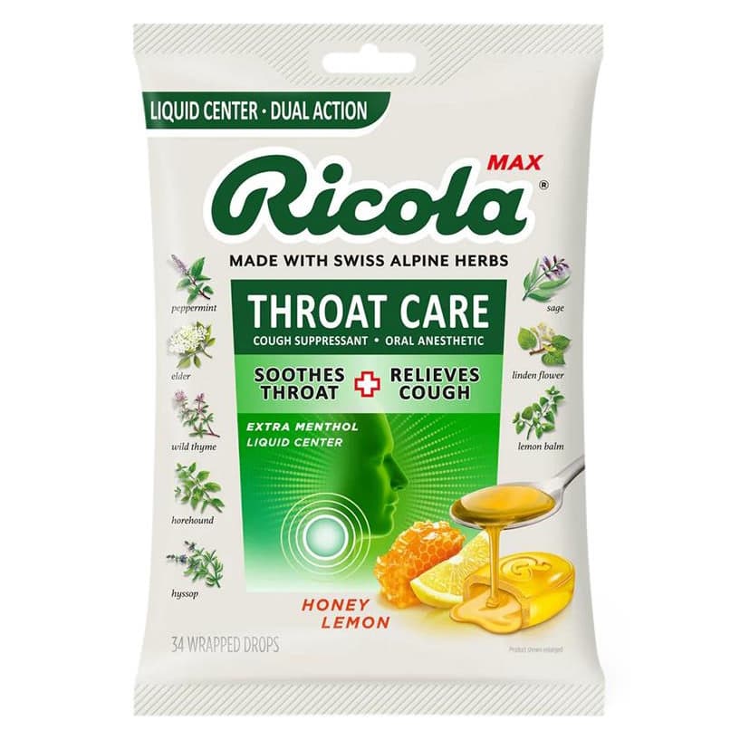 Ricola Max Throat Care Lozenges, Honey Lemon - Case of 36 - Image 1