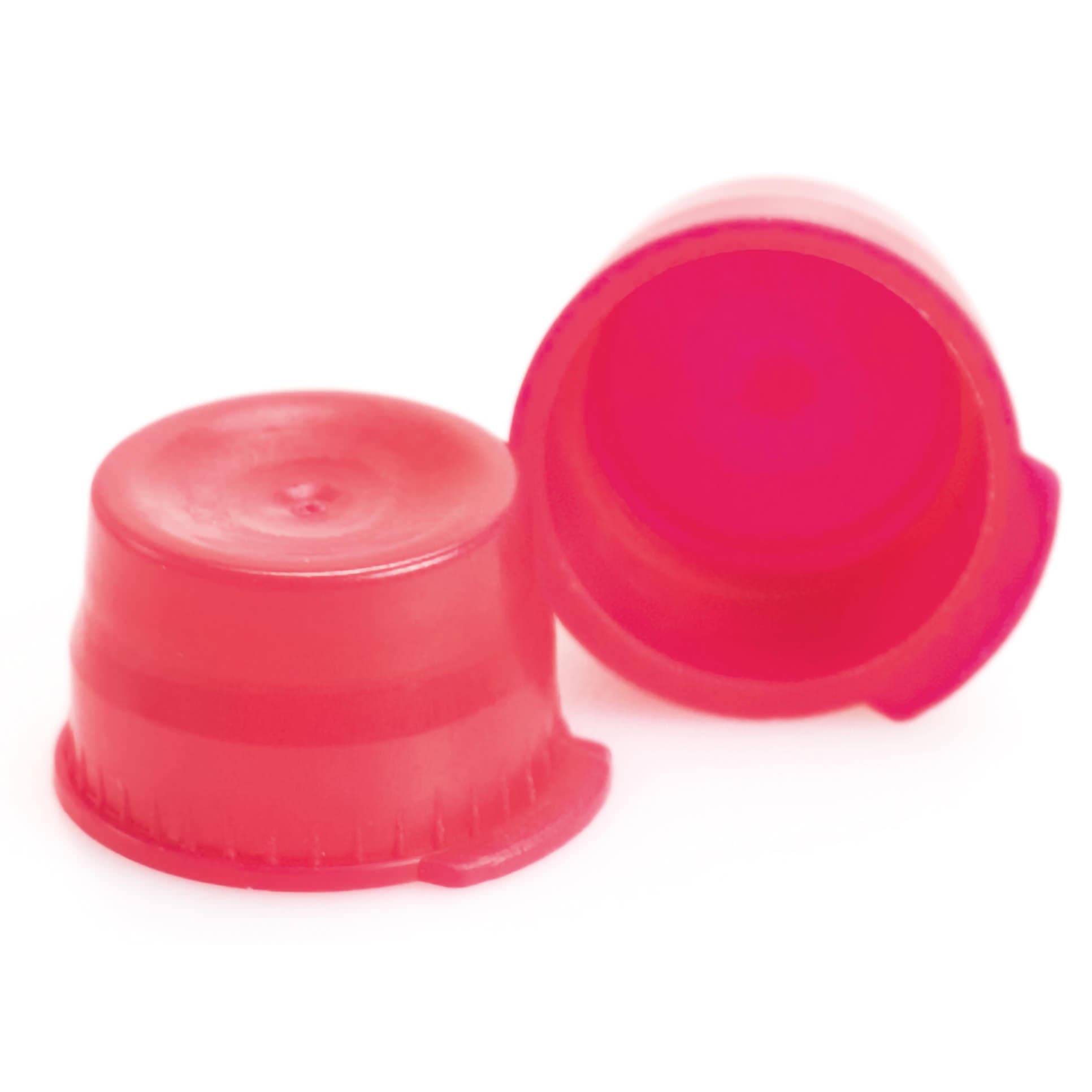 McKesson NonSterile Tube Closure For Use with 13 mm Blood Drawing Tubes, Snap Cap, Red - Bag of 1000 - Image 1