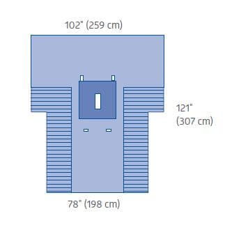 Medline Laparotomy Surgical T-Drape with Instrument Pad, 102 W x 121 L - Each - Image 1
