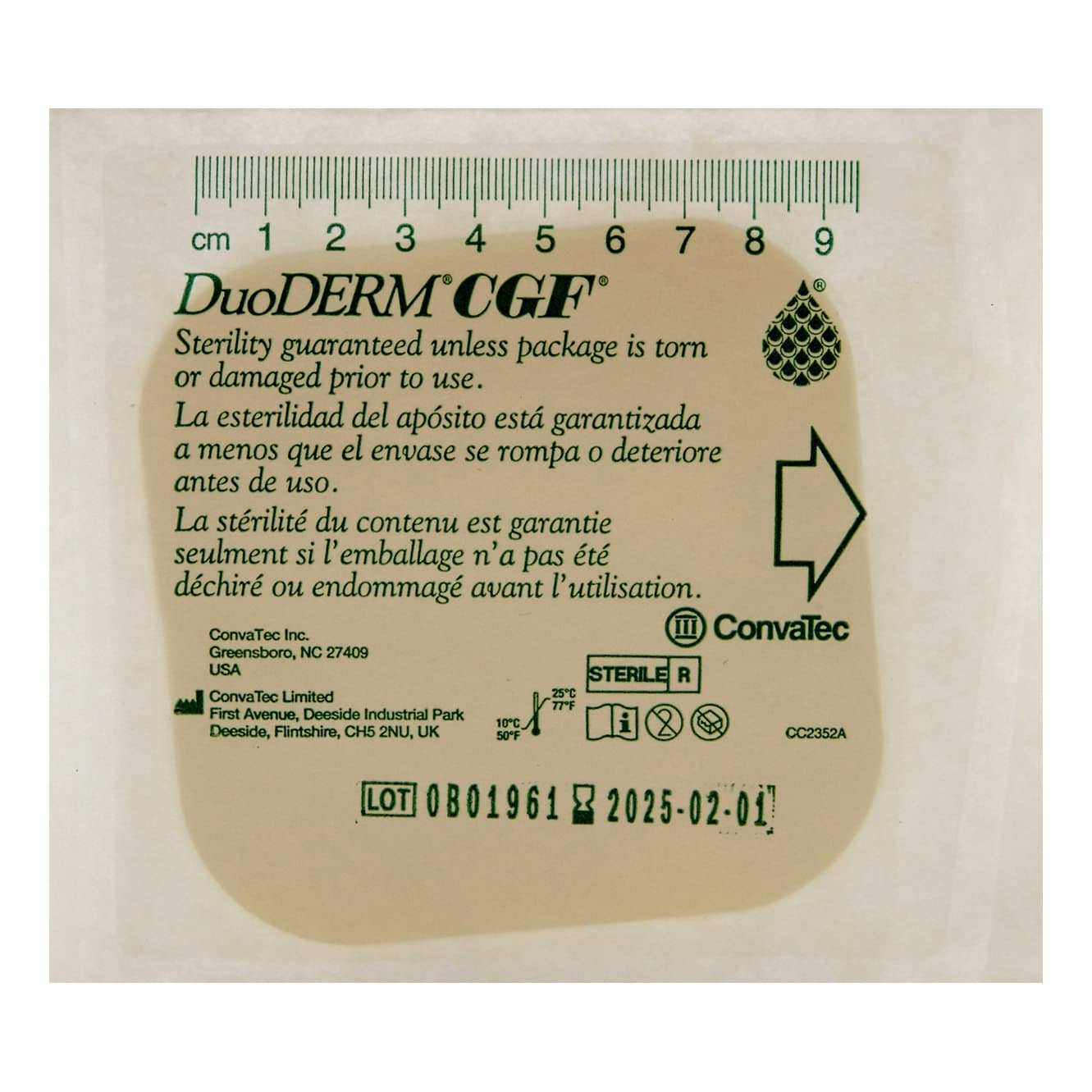Convatec DuoDERM CGF Hydrocolloid Wound Dressing 4" x 4"