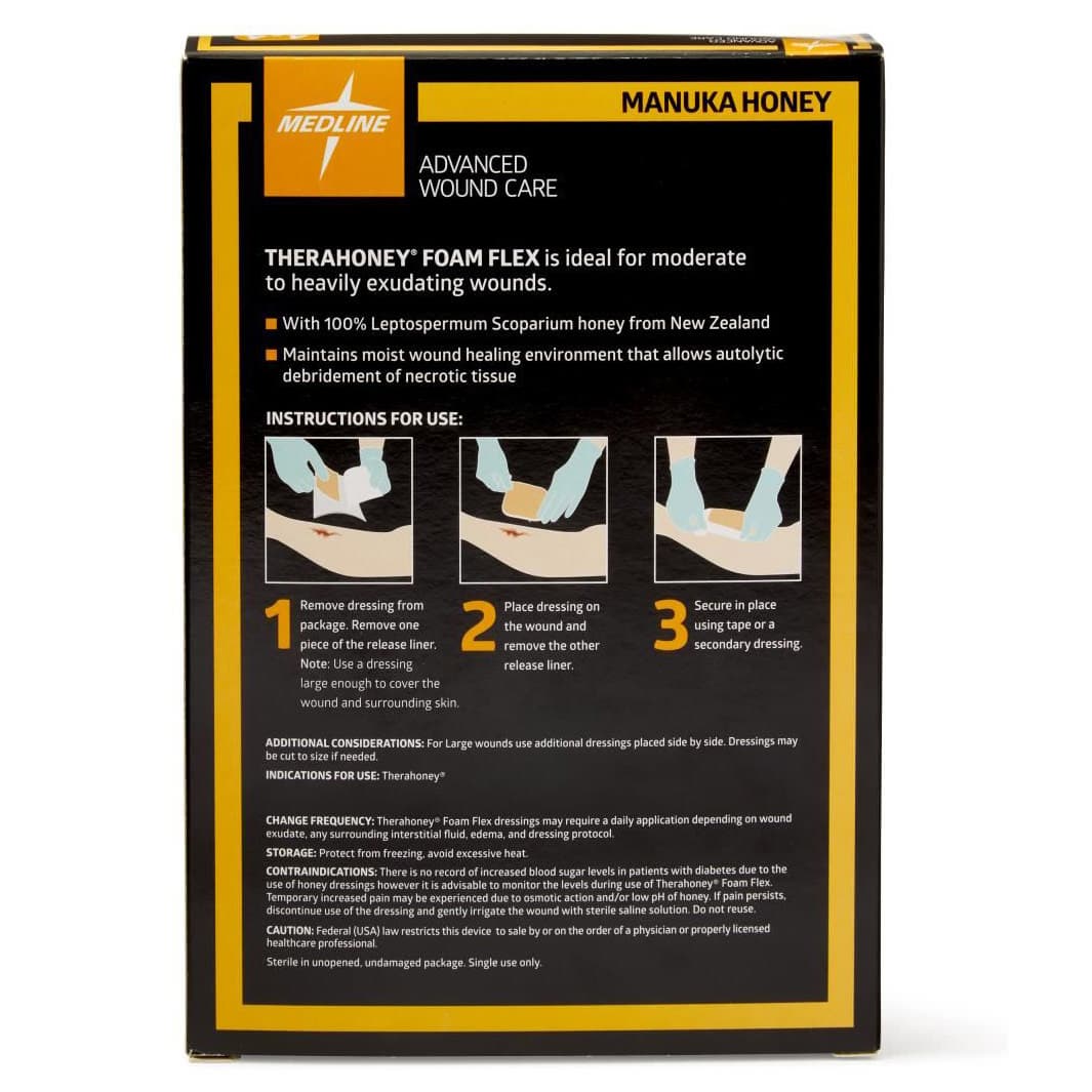 TheraHoney Foam Flex Manuka Honey Impregnated Wound Dressing - Image 3