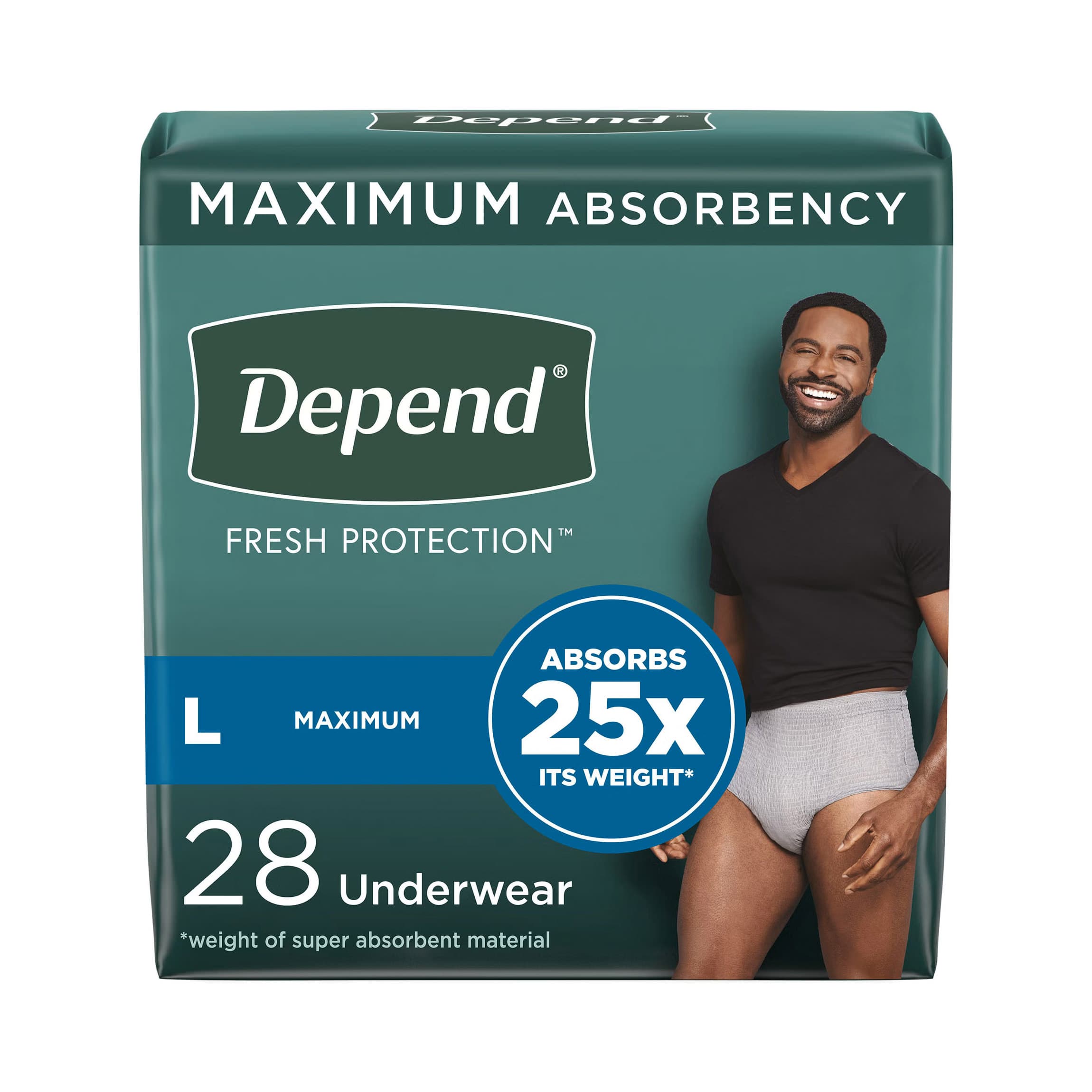 Depend Fresh Protection Underwear for Men, Large - Case of 56 - Image 1