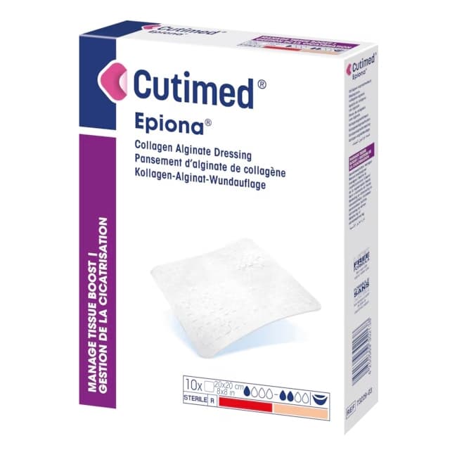 Cutimed Epiona Collagen Dressing, 8 x 8 Inch - Box of 10 - Image 1
