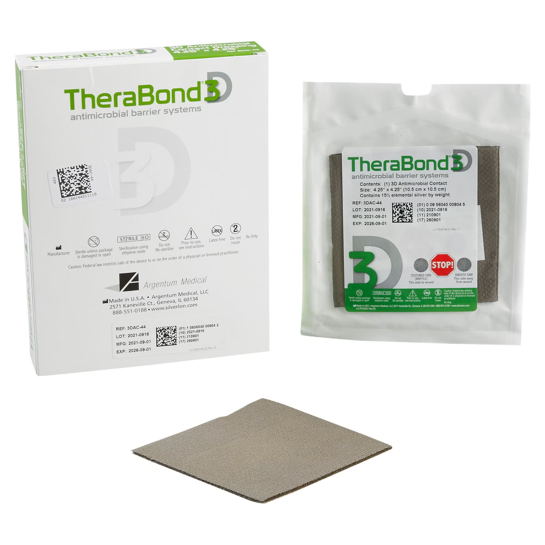 TheraBond 3D Silver Wound Contact Layer Dressing