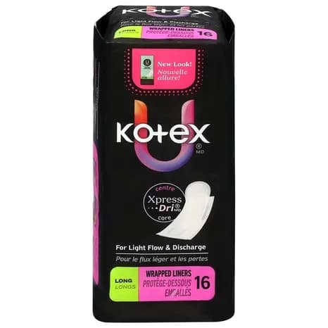 U by Kotex Clean & Secure Panty Liners, Long Length - Case of 192 - Image 1