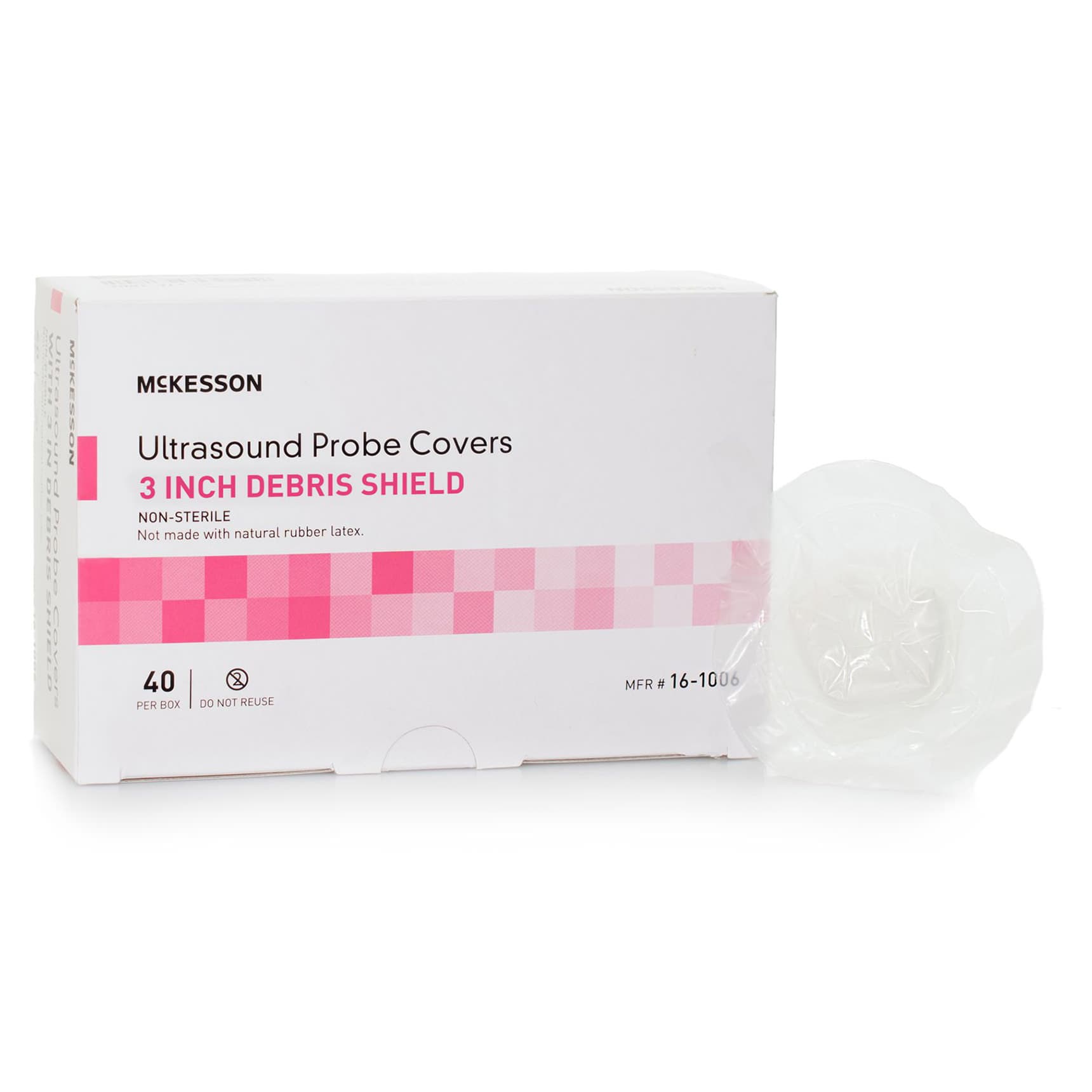 McKesson Ultrasound Probe Cover with Debris Shield 1 x 8 Inch, Individually Wrapped, NonSterile