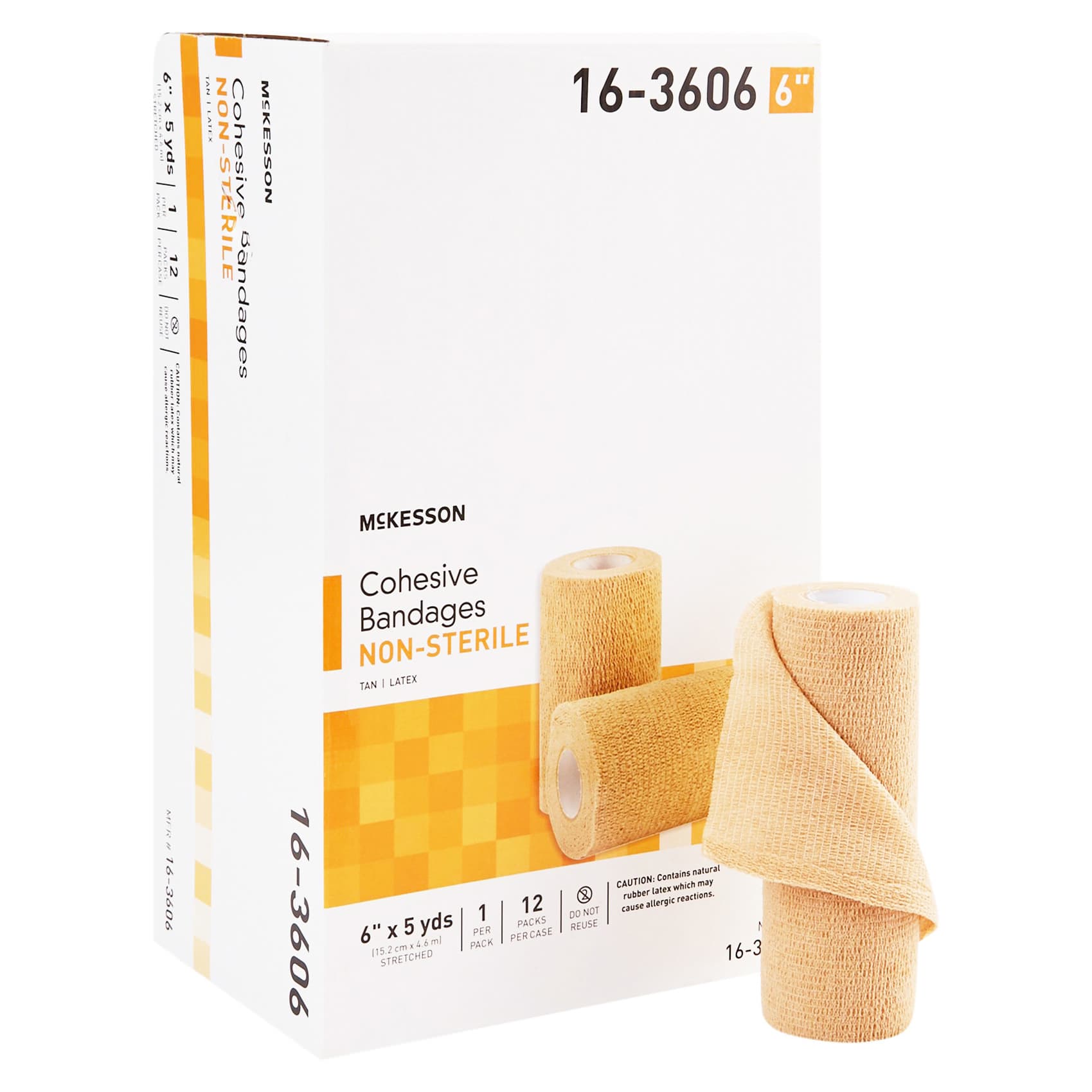 McKesson Elastic Cohesive Compression Bandage, 6 Inch x 5 Yard - Case of 12 - Image 1