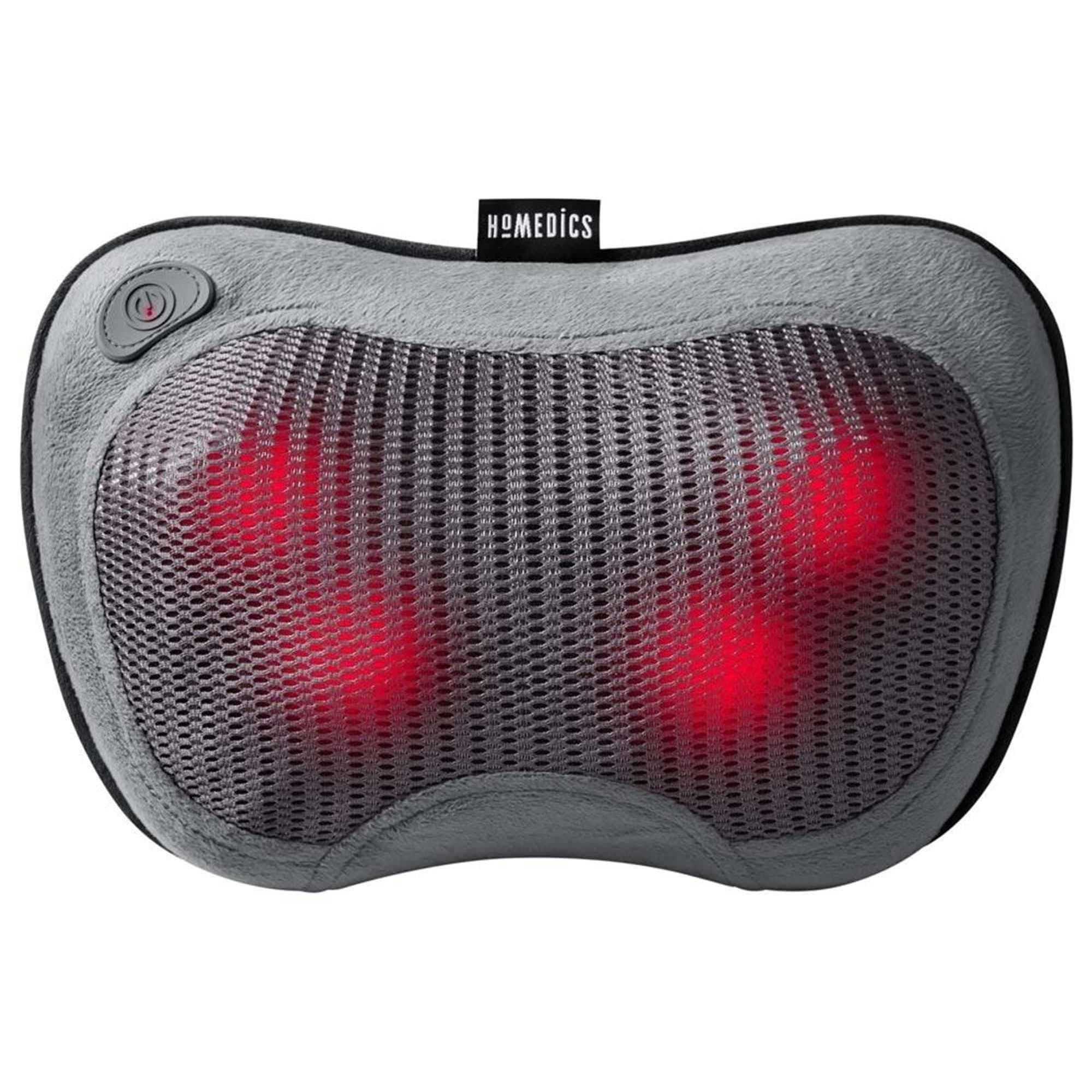 HoMedics Shiatsu Cordless Massage Pillow with Heat, Gray - Image 3