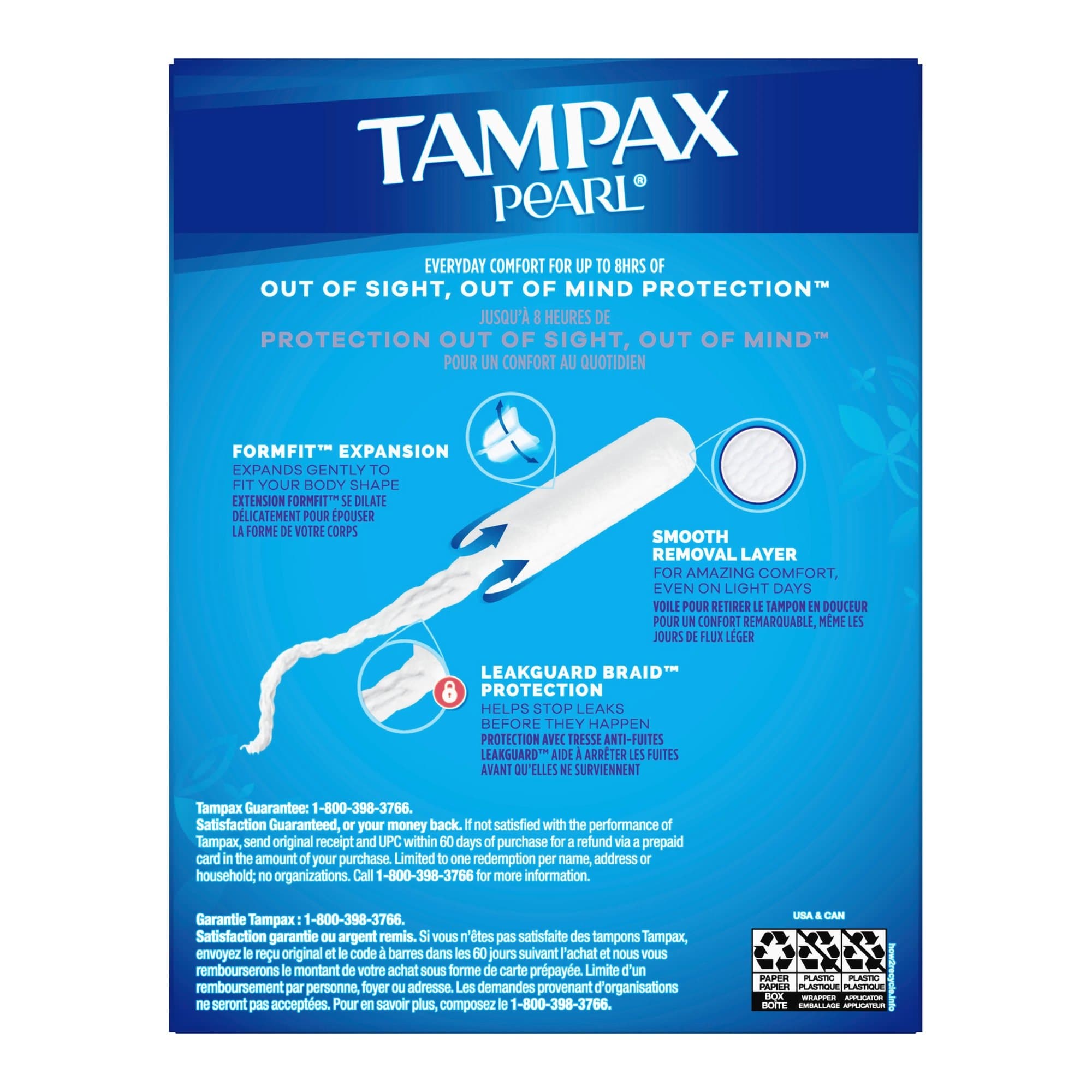 Tampon Tampax Pearl Super Absorbency Plastic Applicator - Box of 18 - Image 2