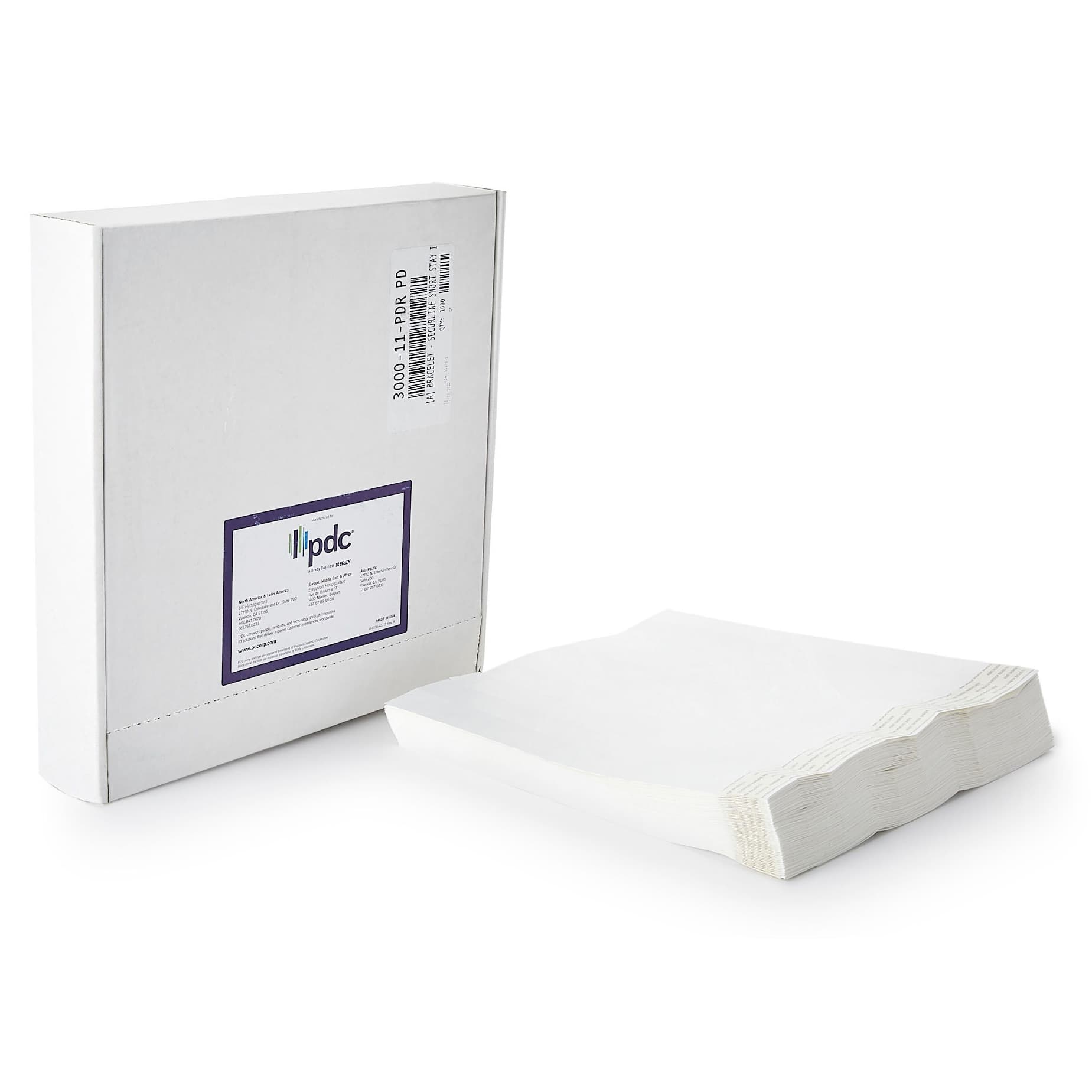 Short Stay Identification Wristband 1 x 4 Inch, White, 12 to 13 Inch - Box of 1000 - Image 1