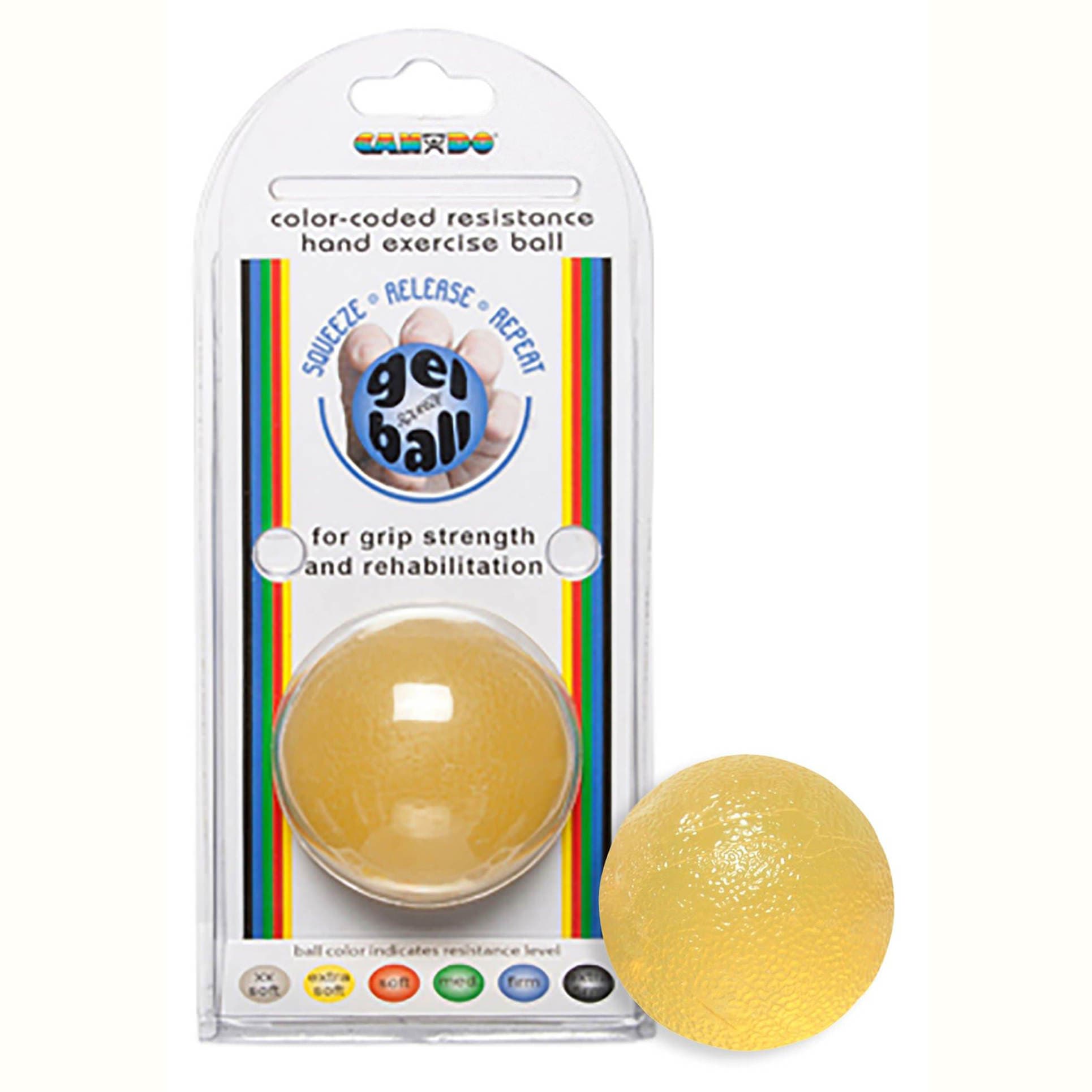 CanDo Gel Hand Squeeze Ball, Standard Circular, Extra-Light, Yellow - Image 1