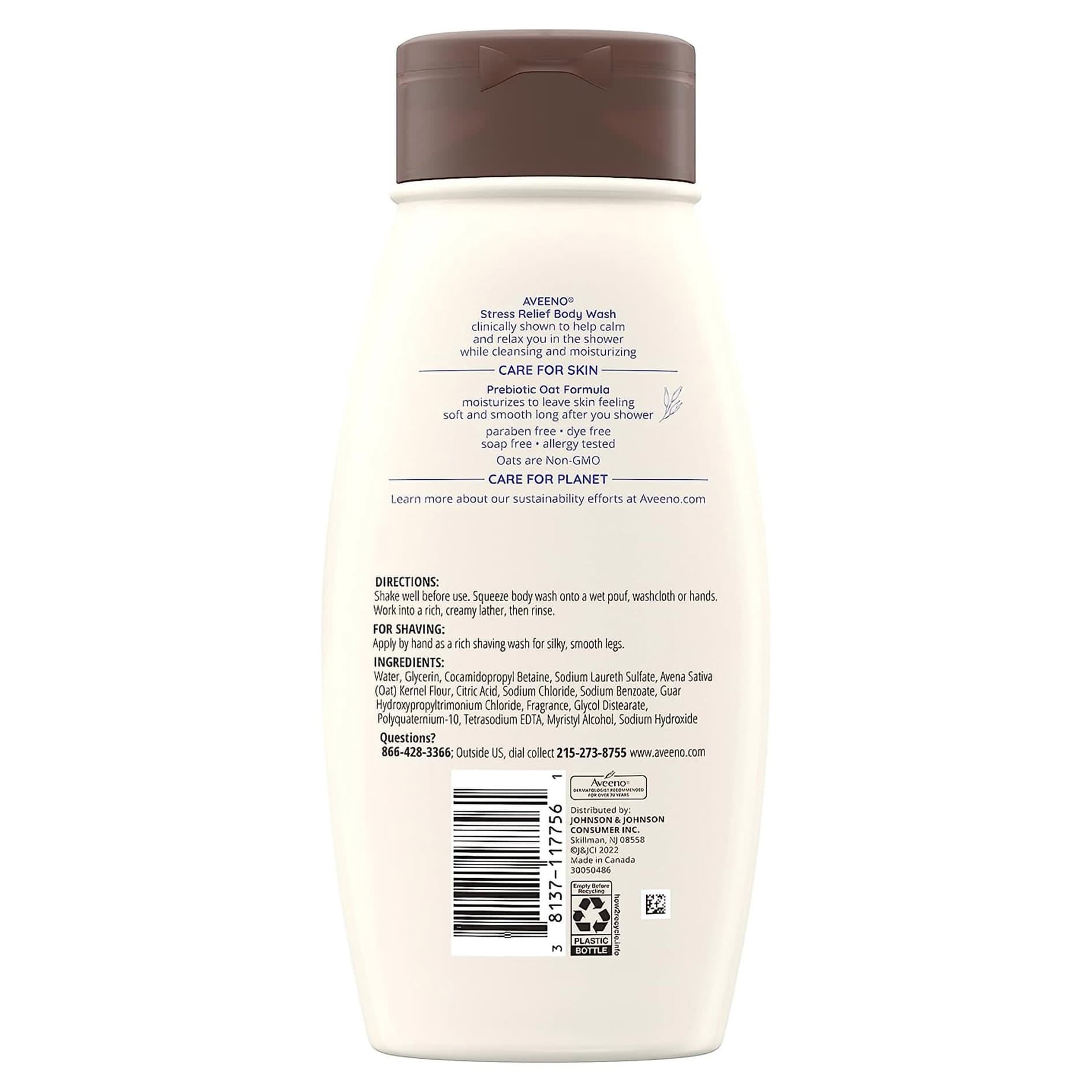 Aveeno Stress Relief Body Wash Liquid Bottle, 18 oz - Each - Image 2