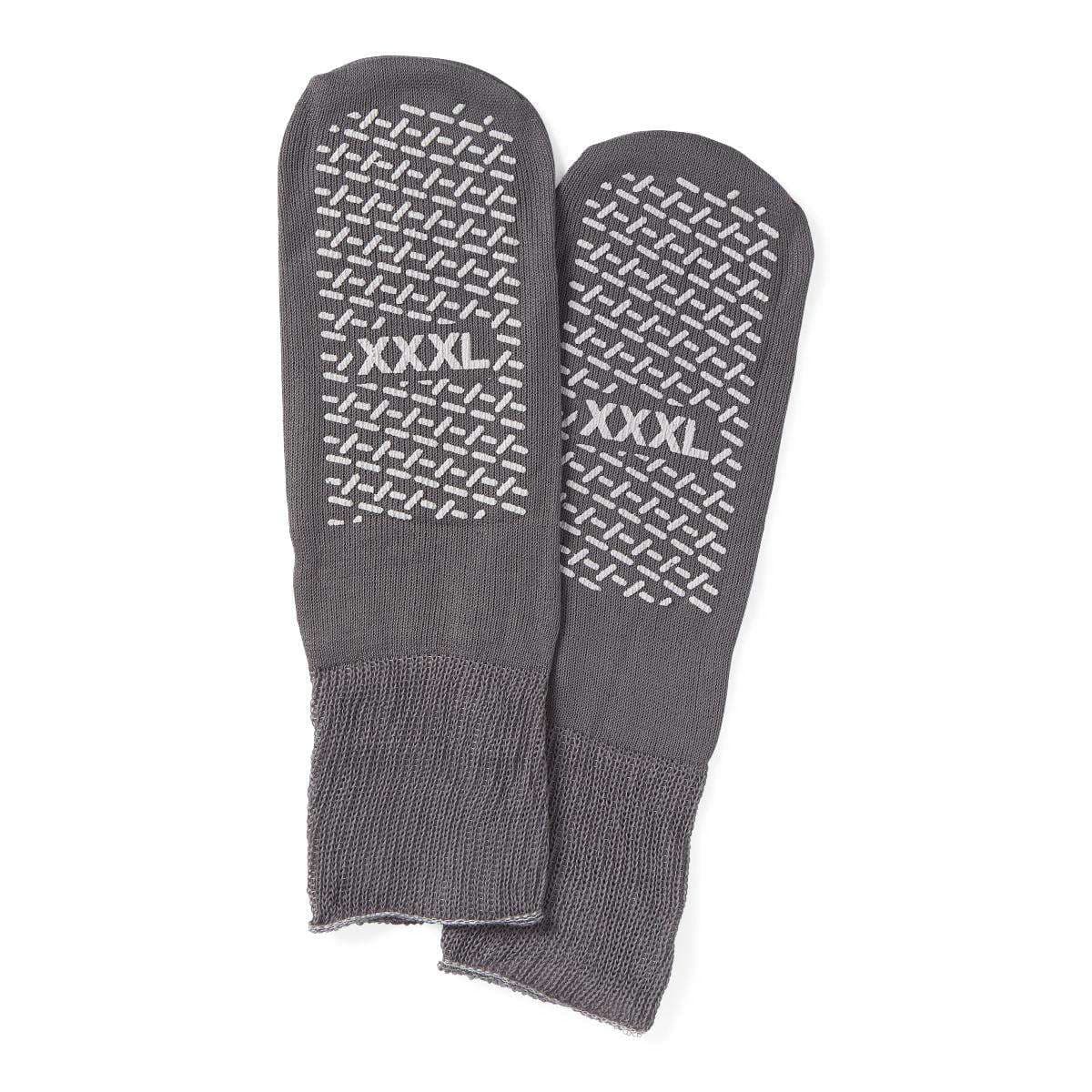 Medline Double-Tread Patient Slippers, Terry Inside, Gray, Bariatric - Case of 48 - Image 1