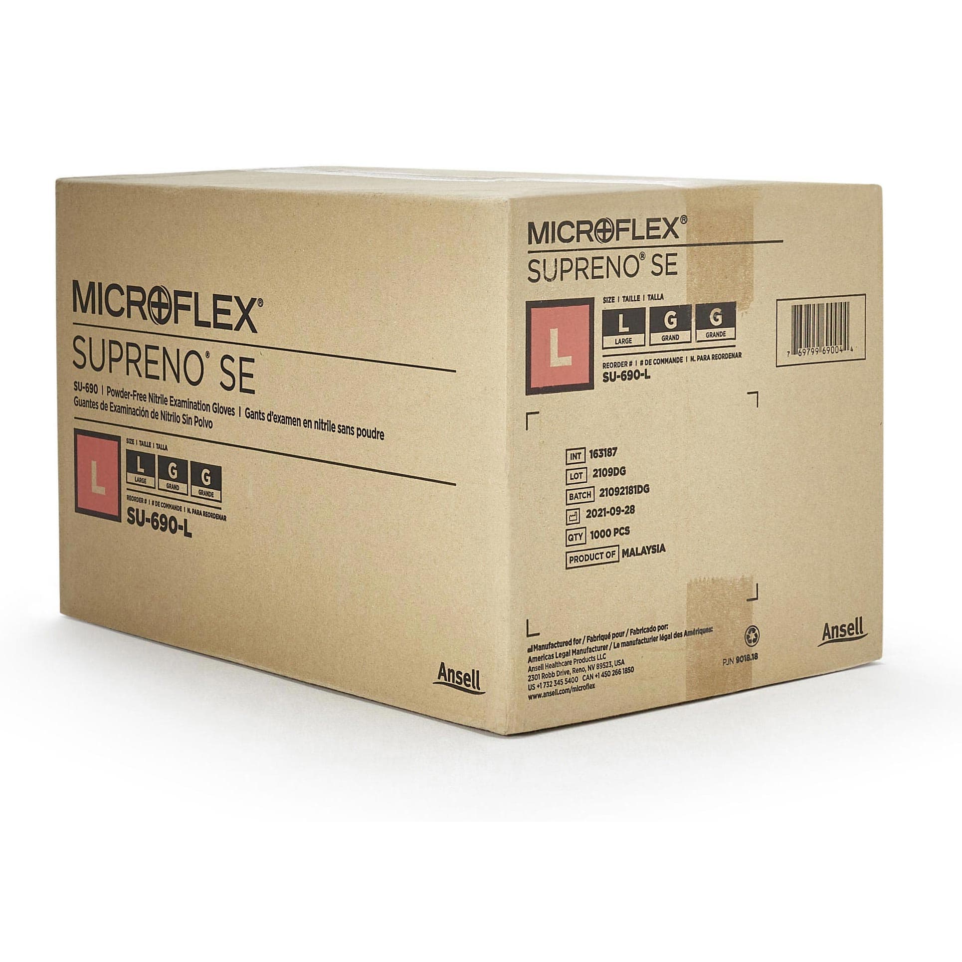 MICROFLEX Supreno SE Powder-Free Nitrile Exam Gloves, Large - Case of 1000 - Image 1