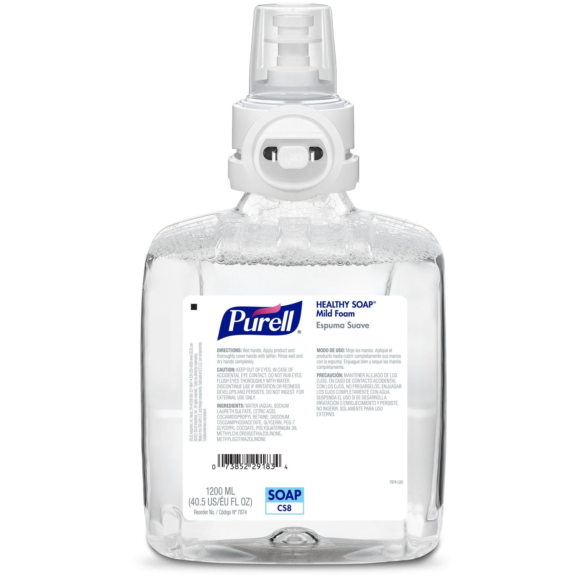 Purell Healthy Soap Mild Foam for CS8 Dispenser, Unscented, 1200 ml - Case of 2 - Image 1