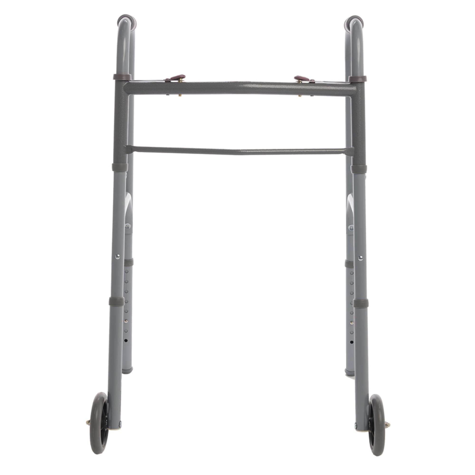 Lumex Two Button Folding Walker with Wheels - Case of 4 - Image 2