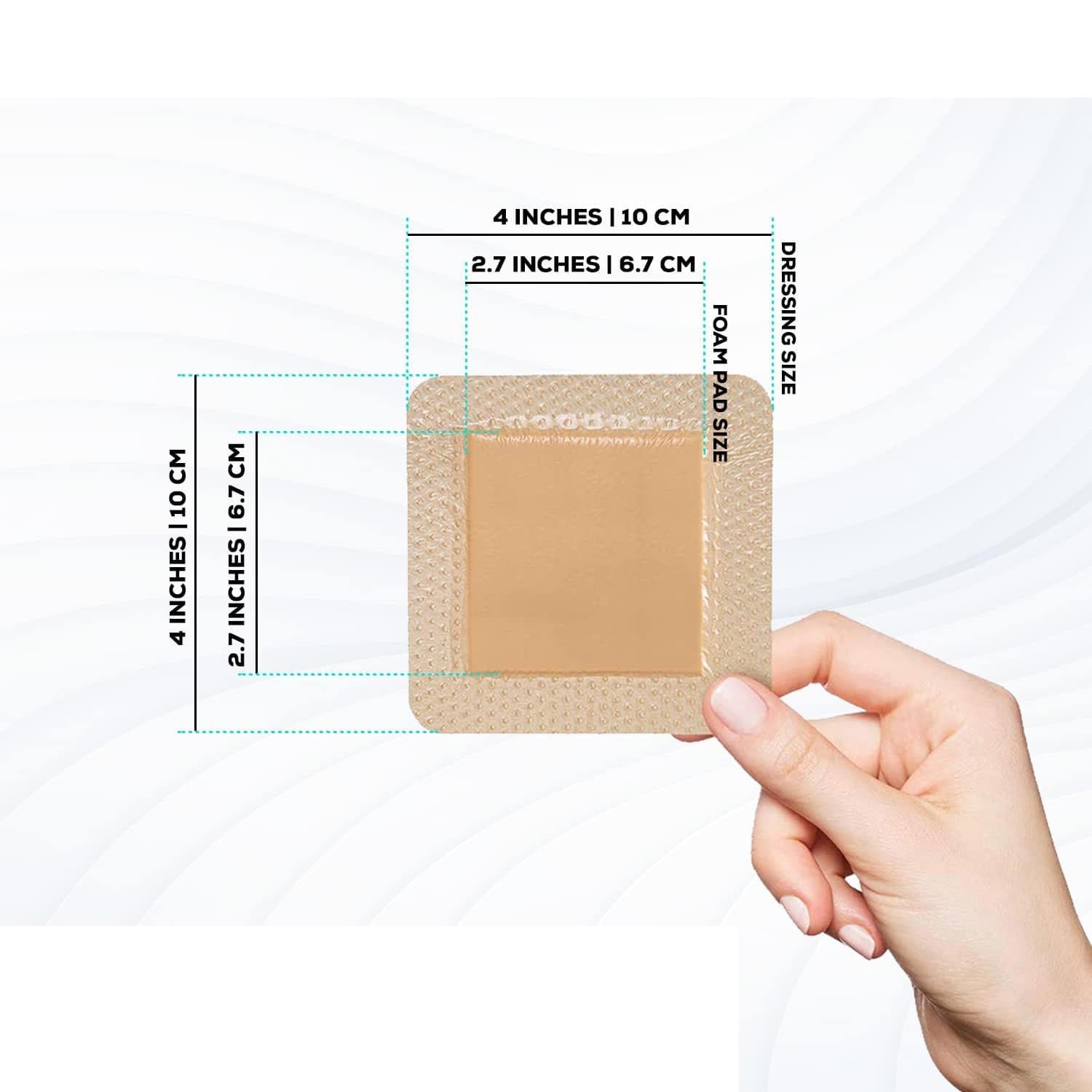 MedVance Bordered Silicone 4 x 4 Inch Foam Dressing, 2.7 x 2.7 Inch Pad - Box of 5 - Image 2