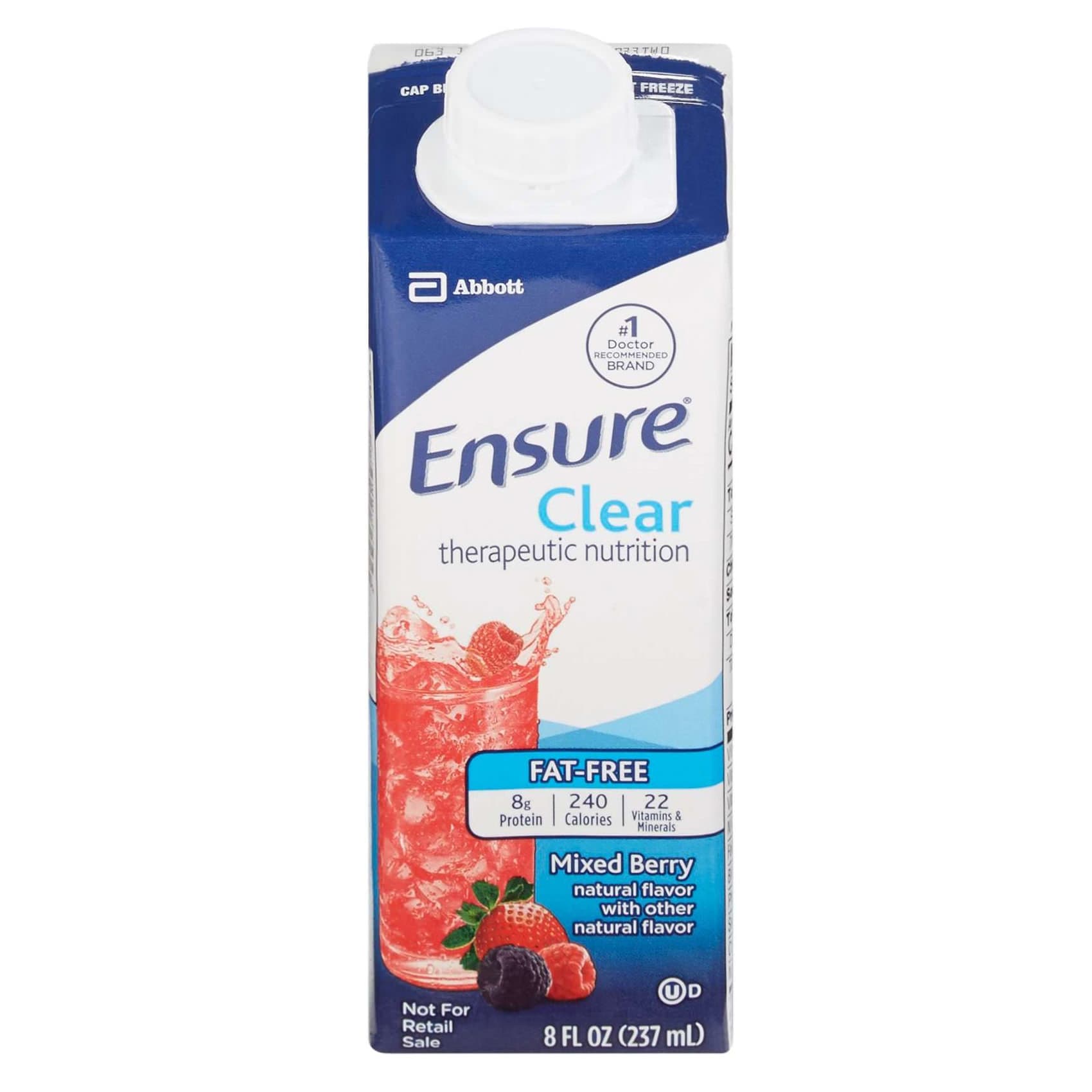 Ensure Clear Therapeutic Nutritional Shake, Mixed Berry, 8 oz. - Each - Image 1