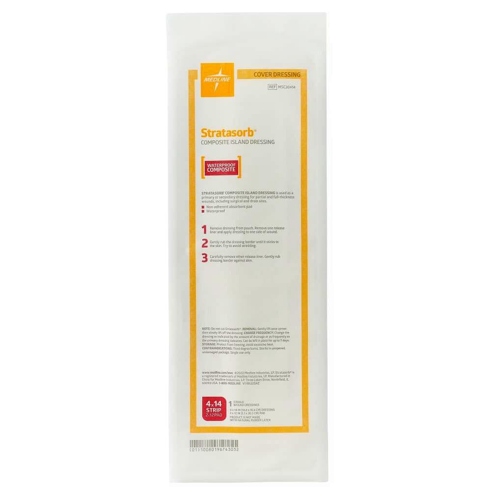 Stratasorb Composite Island Wound Dressing, 4 x 14 Inch - Each - Image 1