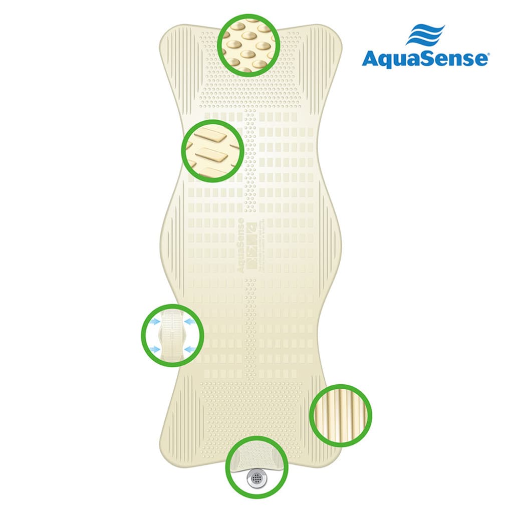 Drive AquaSense Bath Mat, Contoured with Invigorating Massage Zones - Image 2