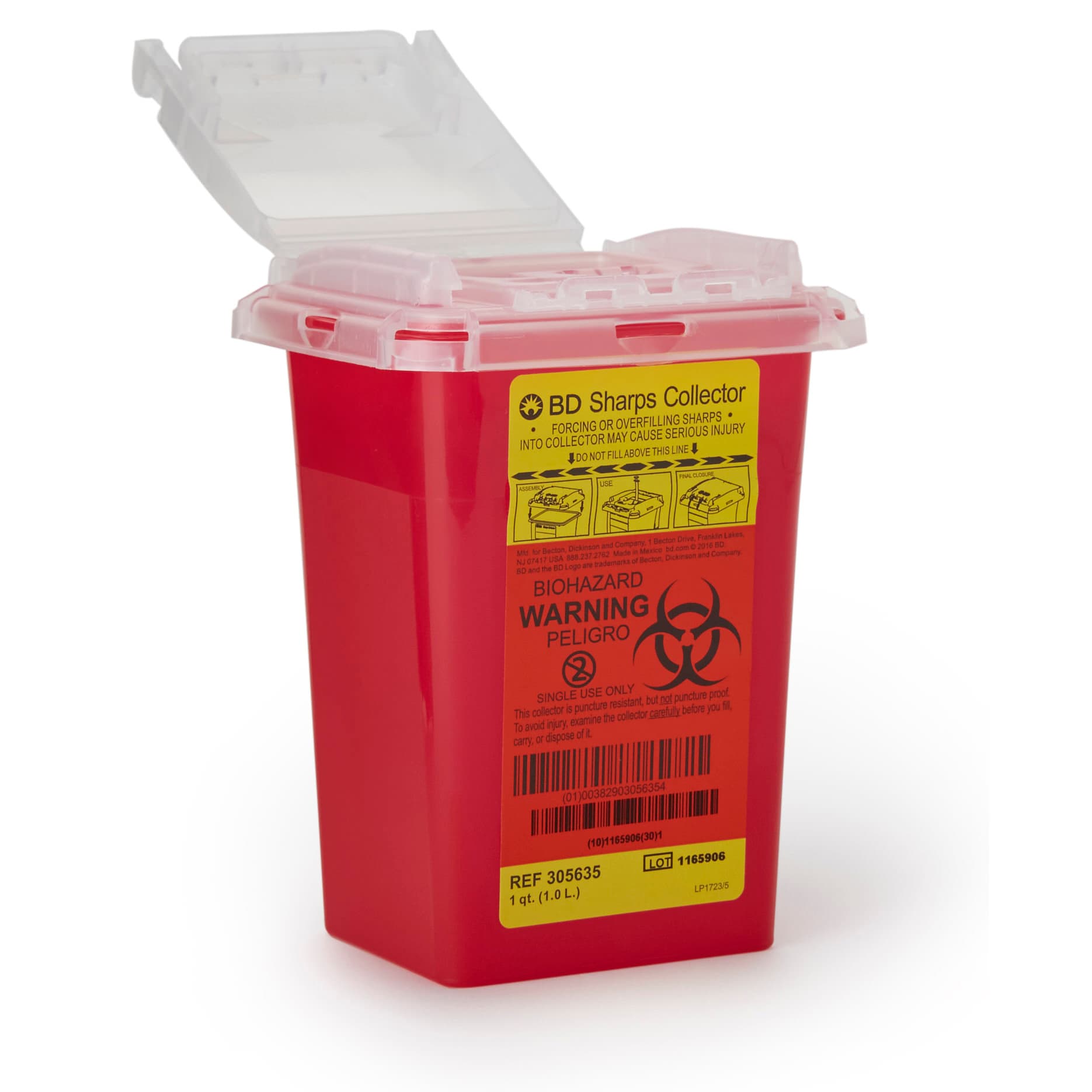 BD Phlebotomy Sharps Container, 1 Quart - Each - Image 1