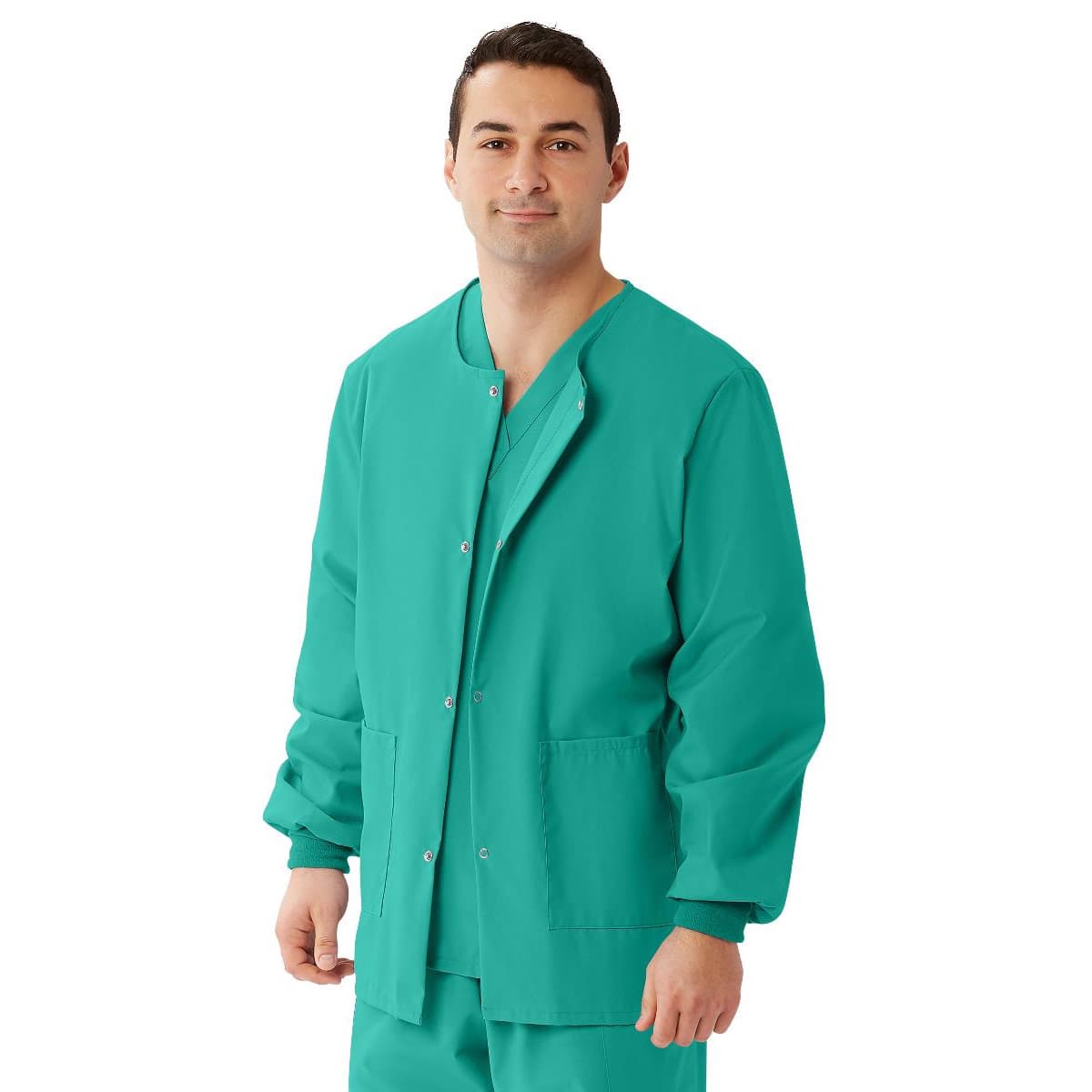 Medline Angelstat Jade Unisex Warm-Up Scrub Jacket, Angelica Color Code - Image 2