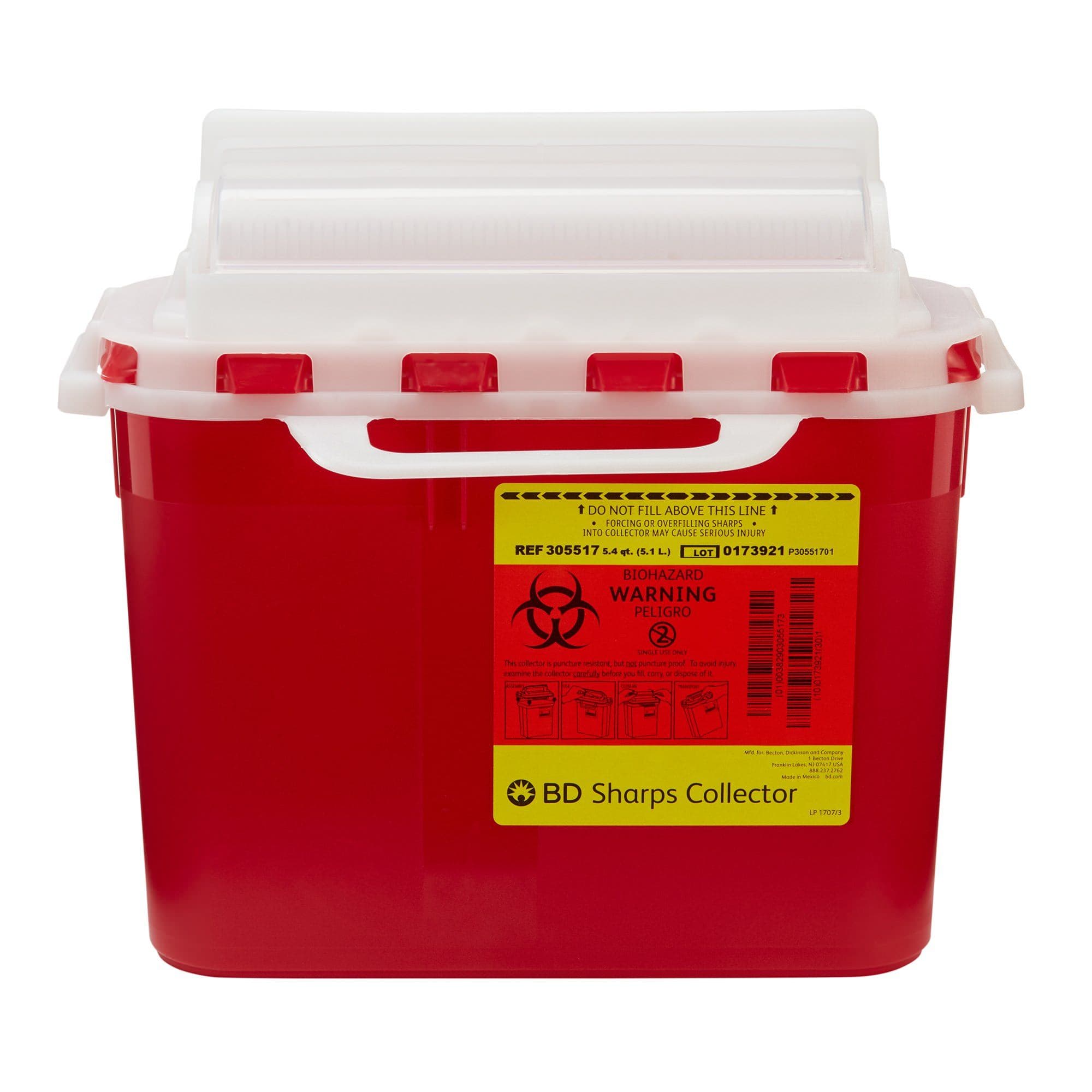 BD Next-Generation Patient Exam Room Sharps Collector, 5.4 Quart - Case of 20 - Image 1