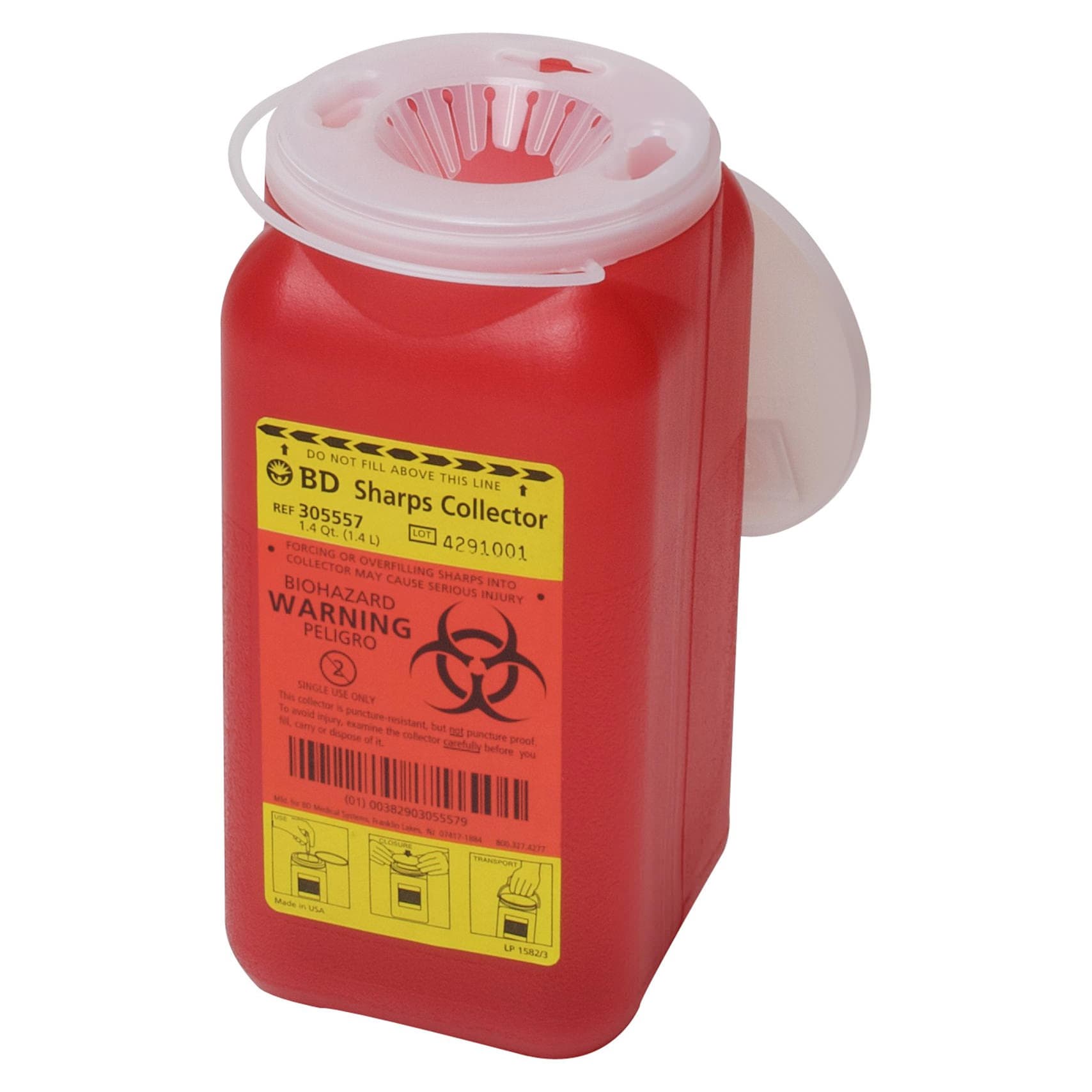 Becton Dickinson Sharps Container with Locking Lid - Each - Image 1