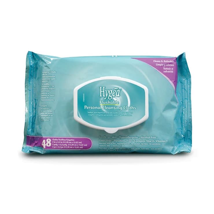Hygea Flushable Personal Cleansing Cloths - Case of 576 - Image 1