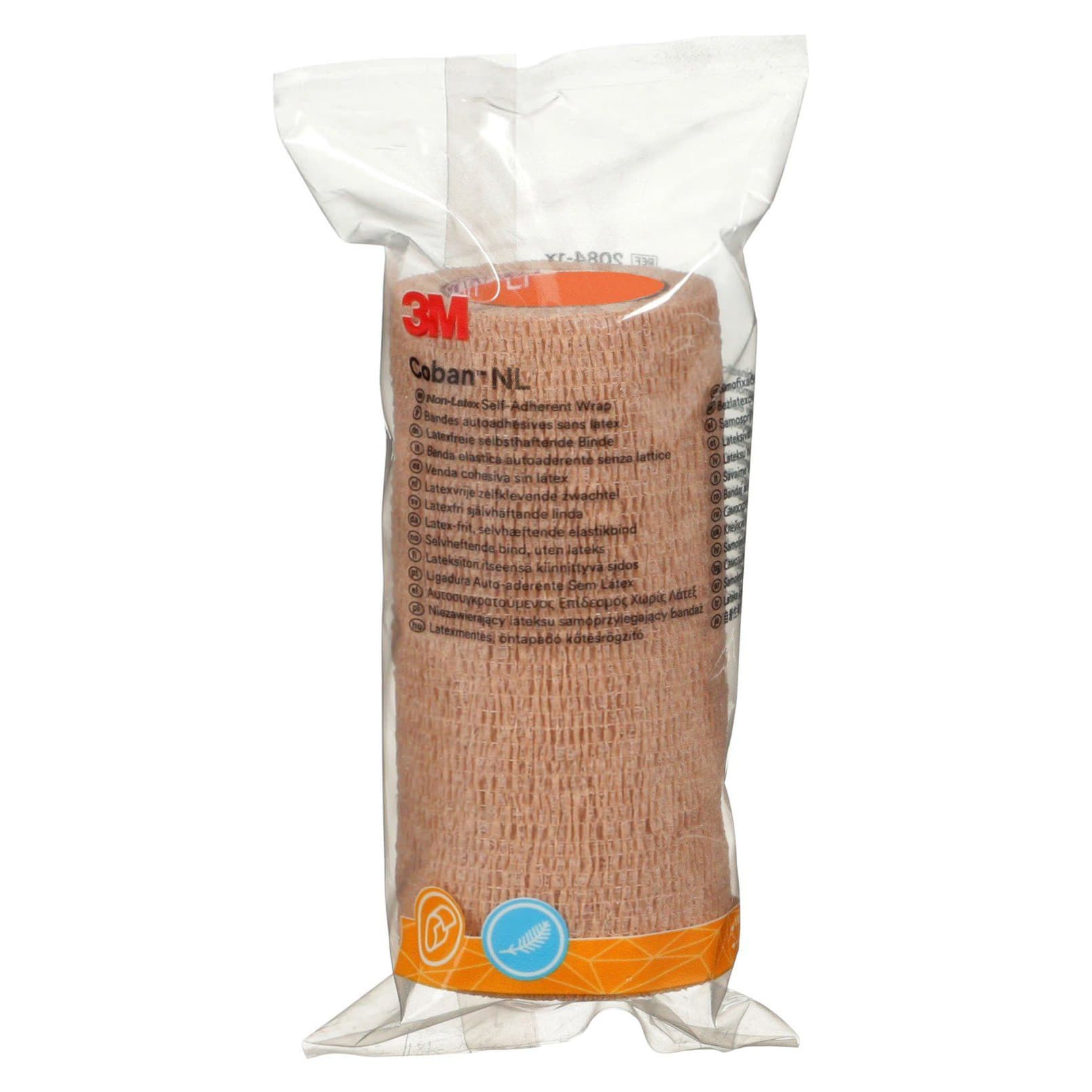3M Coban NL Cohesive Bandage Tan NonSterile, 4 Inch x 2 Yard - Bag of 1 - Image 1