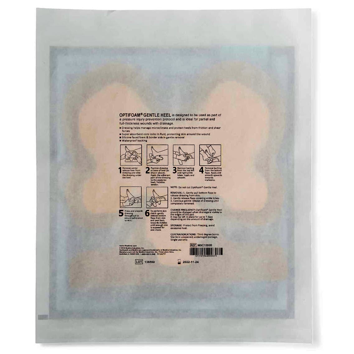 Optifoam Gentle Heel Silicone-faced Foam Dressing, 9 x 9 Inch - Each - Image 2