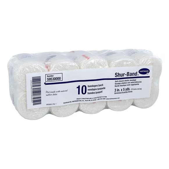 Shur-Band LF Elastic Bandage, 3 Inch x 5 Yard, Hook and Loop, Natural - Case of 60 - Image 1