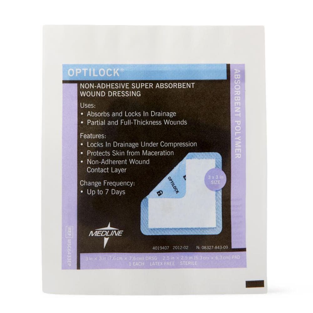 Medline OptiLock Non-Adhesive Dressing, 3" x 3" - Each - Image 1