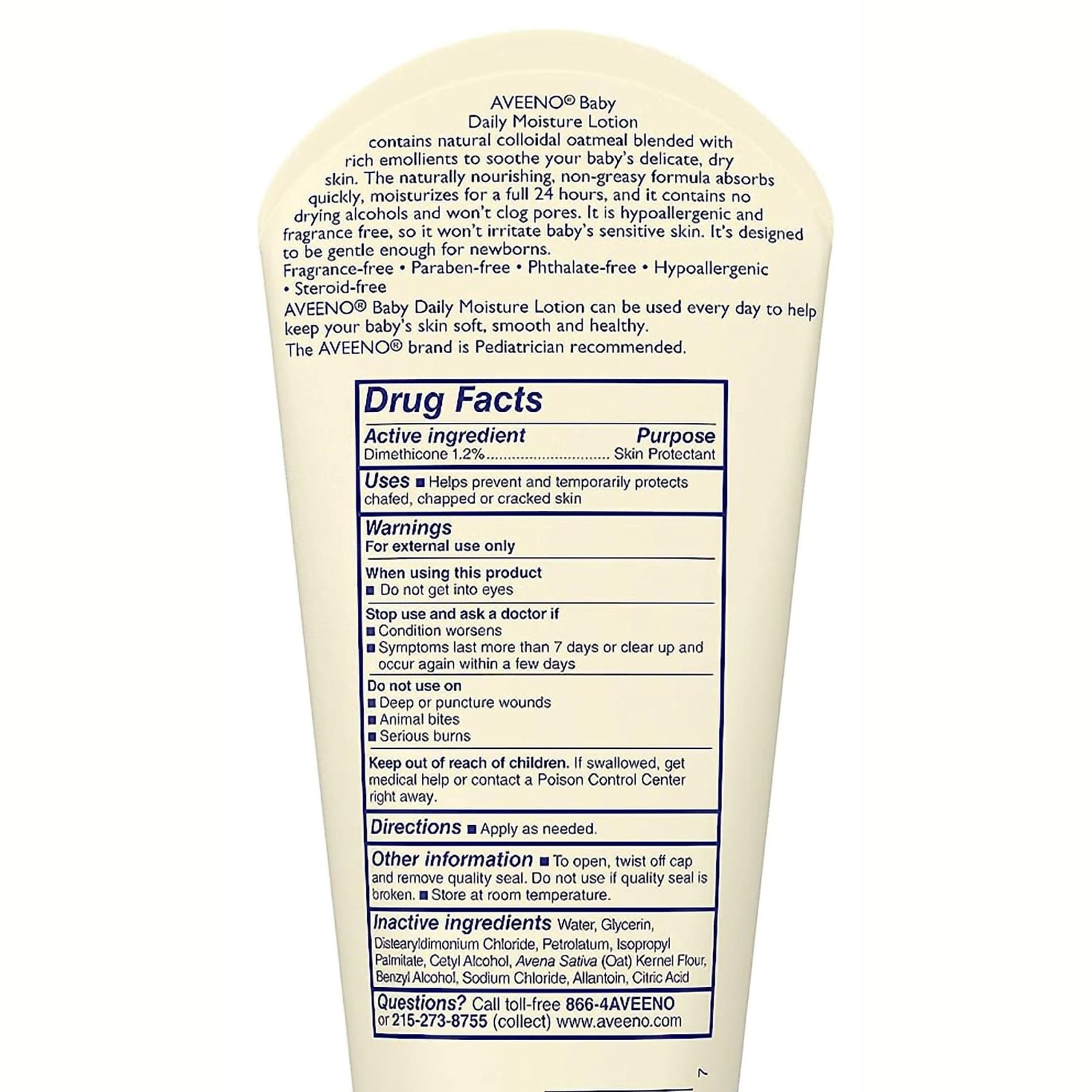 Aveeno Baby Daily Moisture Lotion, Unscented, 8 oz - Each - Image 3