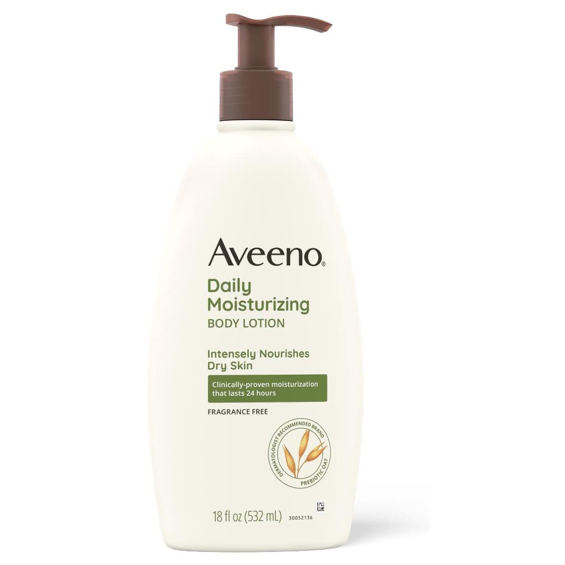 Aveeno Daily Moisturizing Lotion, Fragrance Free, 18 oz - Case of 12 - Image 1