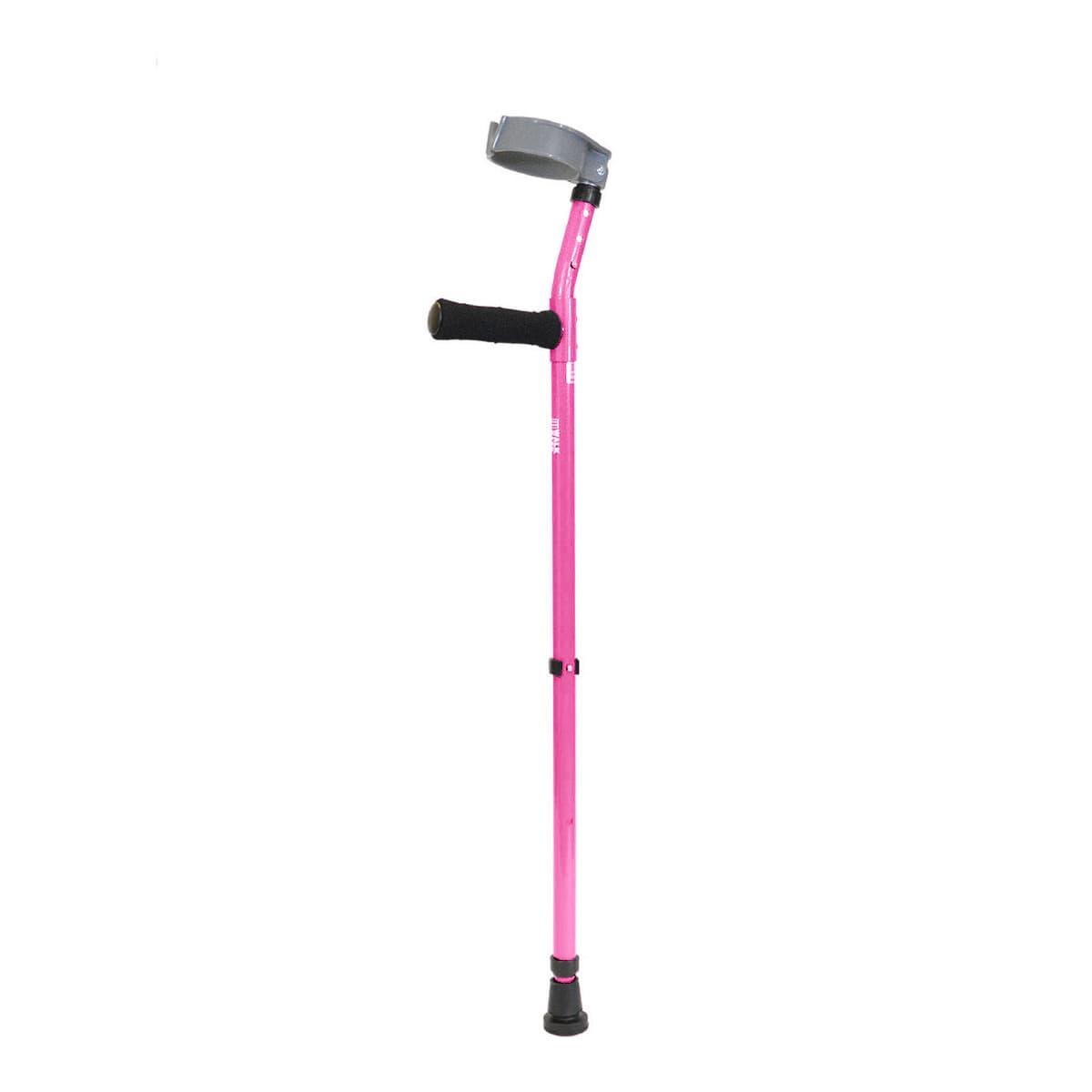Walk Easy small adult forearm height adjustable crutches with 3.5" adjustable full cuff (pair) - Neon pink - Image 1