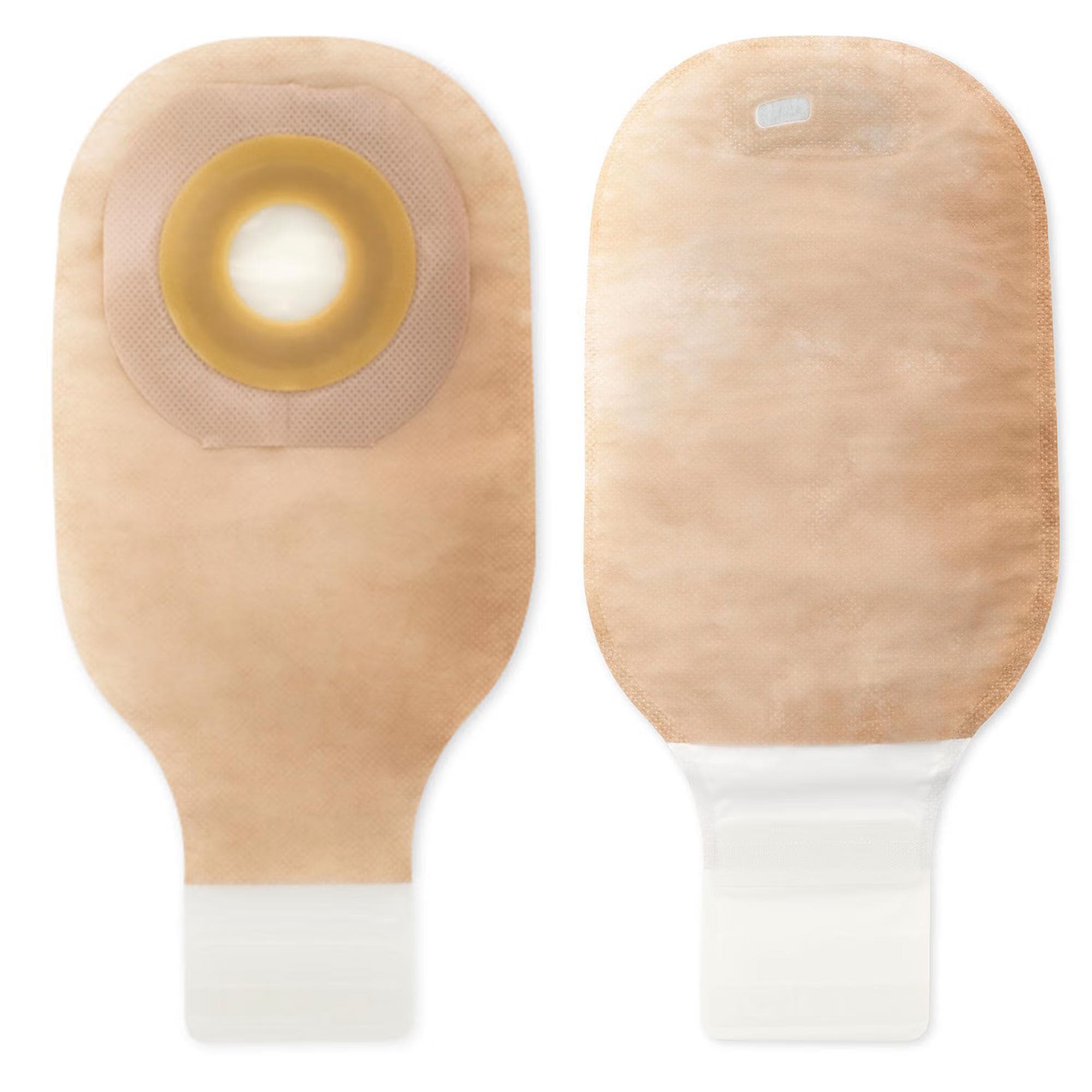 Premier 1-Piece Drainable Ostomy Pouch with Flat FlexWear Barrier, Beige - Box of 10 - Image 1