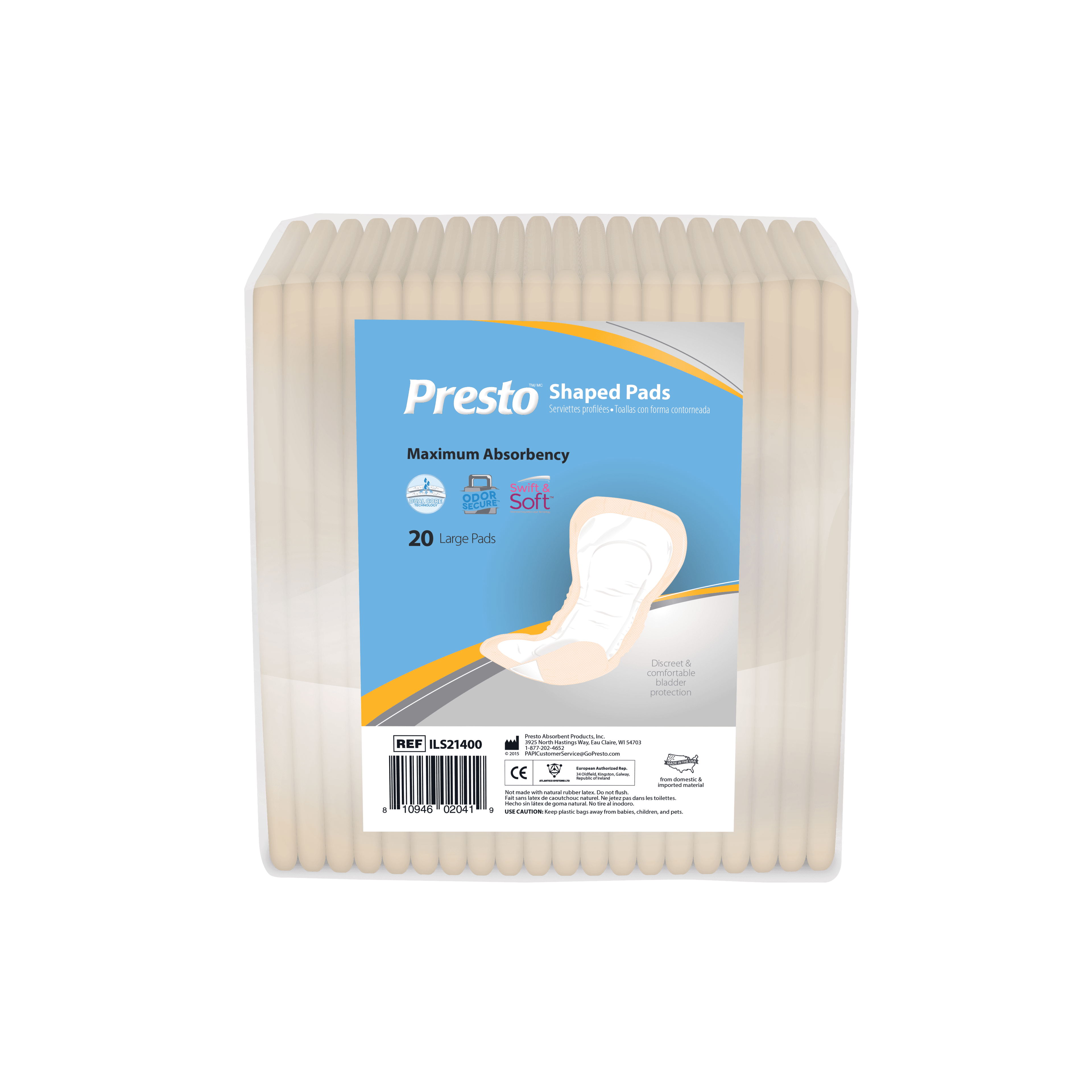 Presto Shaped Incontinence Pad