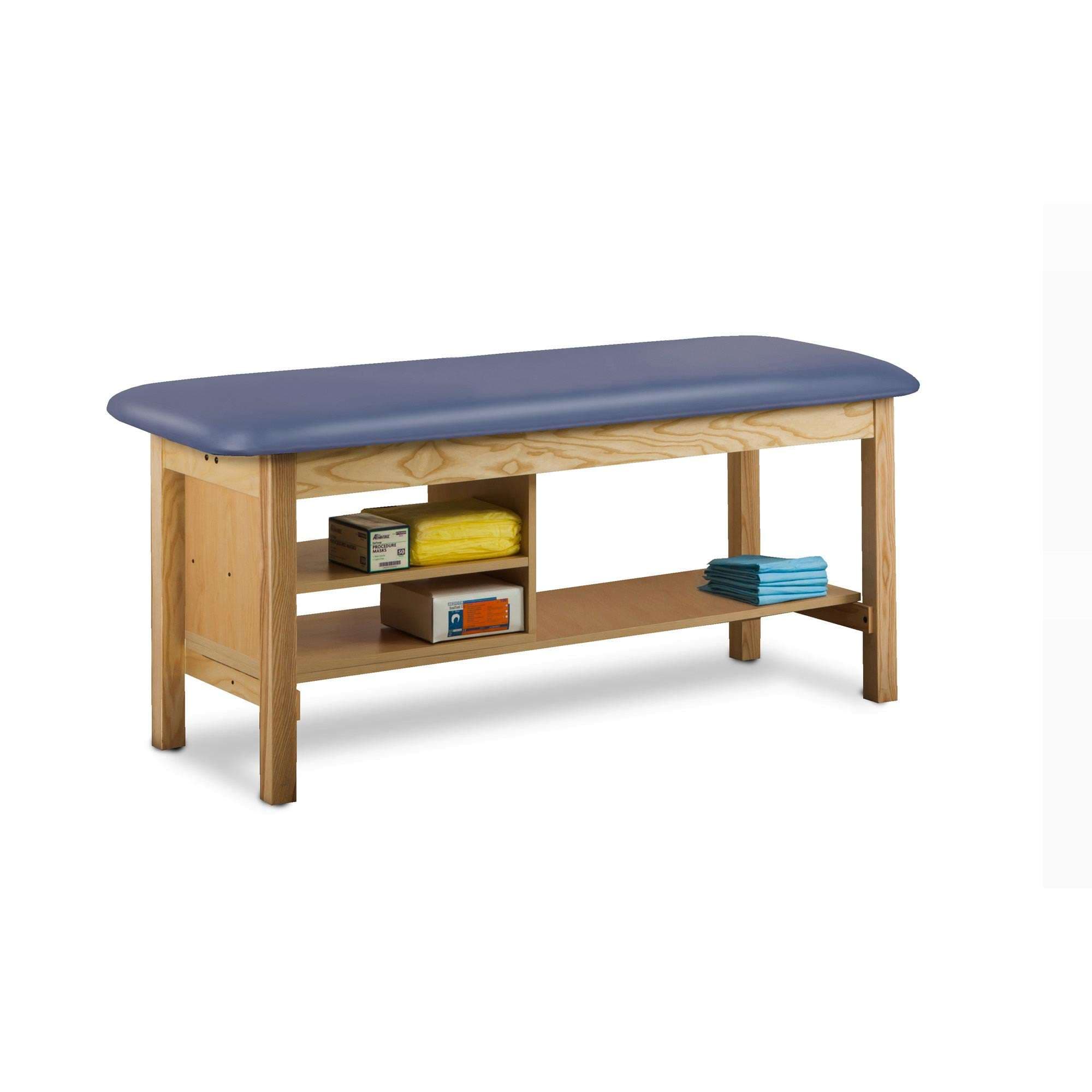 Clinton flat top classic series straight line treatment table with shelving - Image 9
