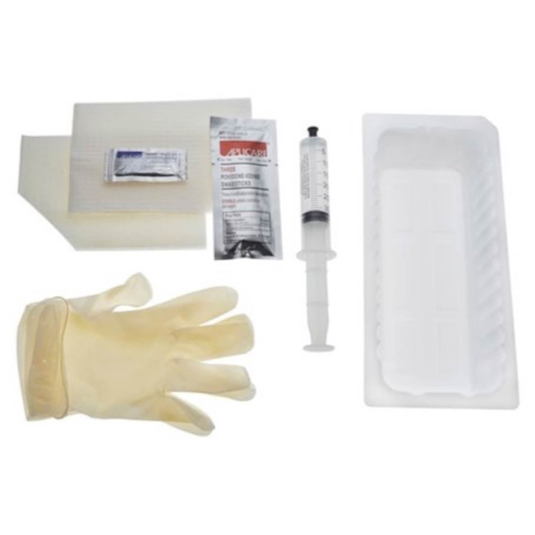 AMSure Foley Insertion Trays with Prefilled Syringe 30cc, PVP Swab Sticks - Each - Image 1