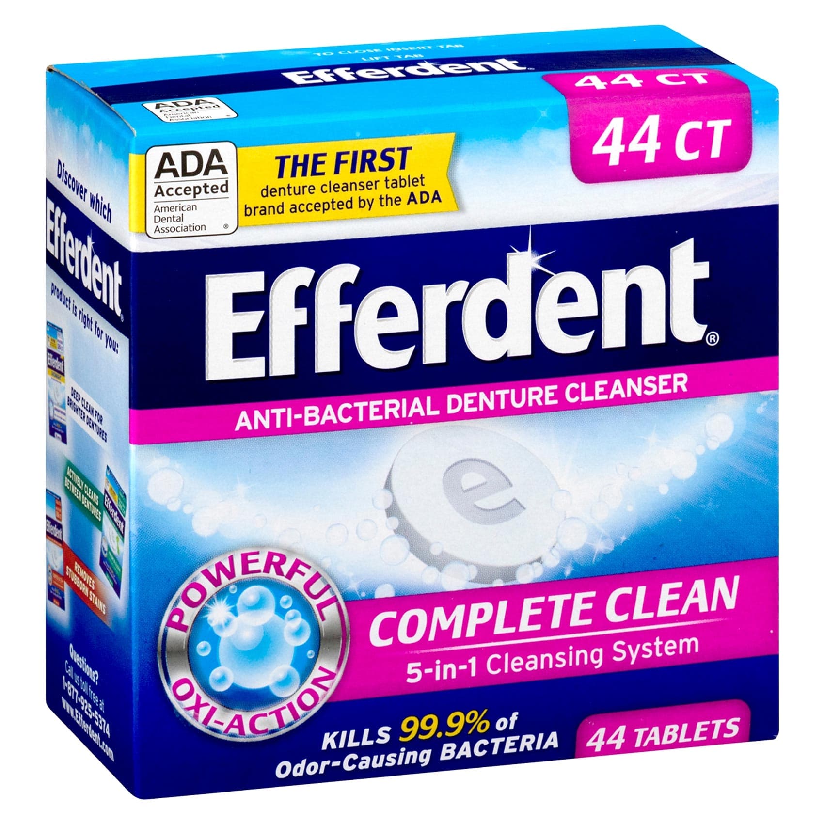 Efferdent Antibacterial Denture Cleaner Tablet - Box of 44 - Image 1