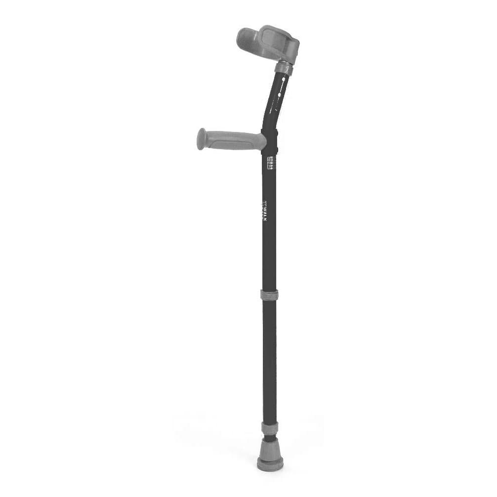 Walk Easy youth forearm crutches with half cuff (Pair) - Granite grey - Image 1