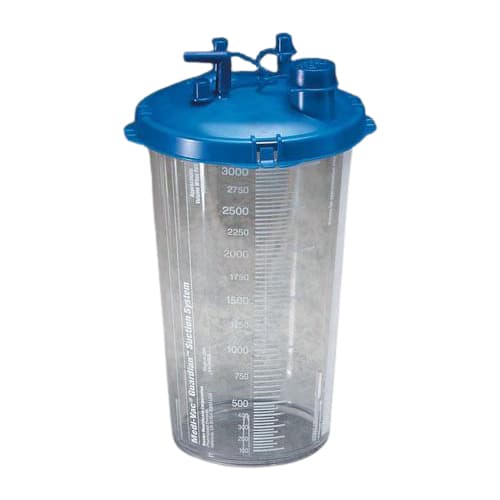 Medi-Vac Guardian Rigid Suction Canister, Floor Mount or Cabinet Mount, 3000 mL - Case of 40 - Image 1