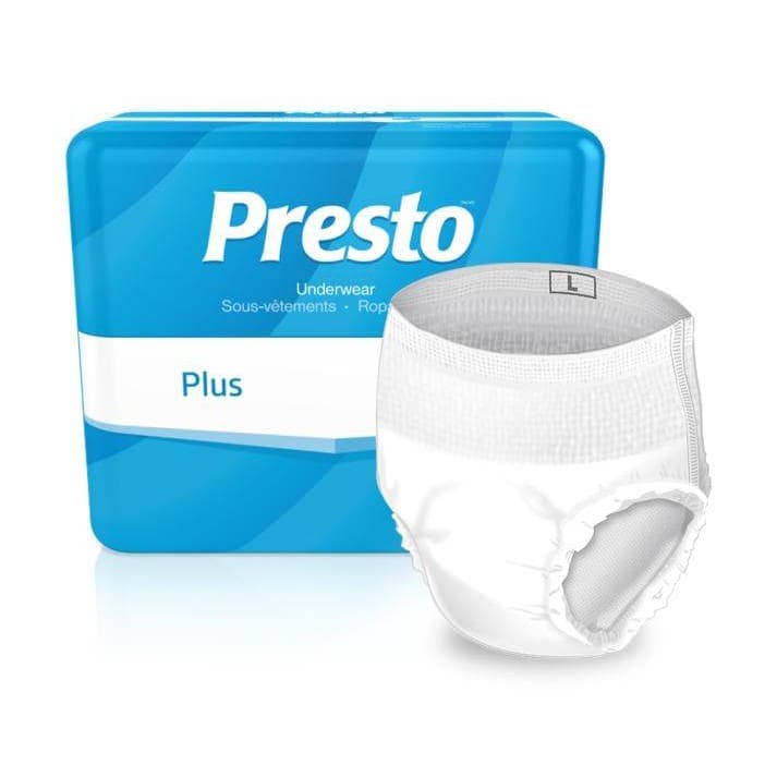 Presto Classic Plus Absorbency Incontinence Underwear, Medium