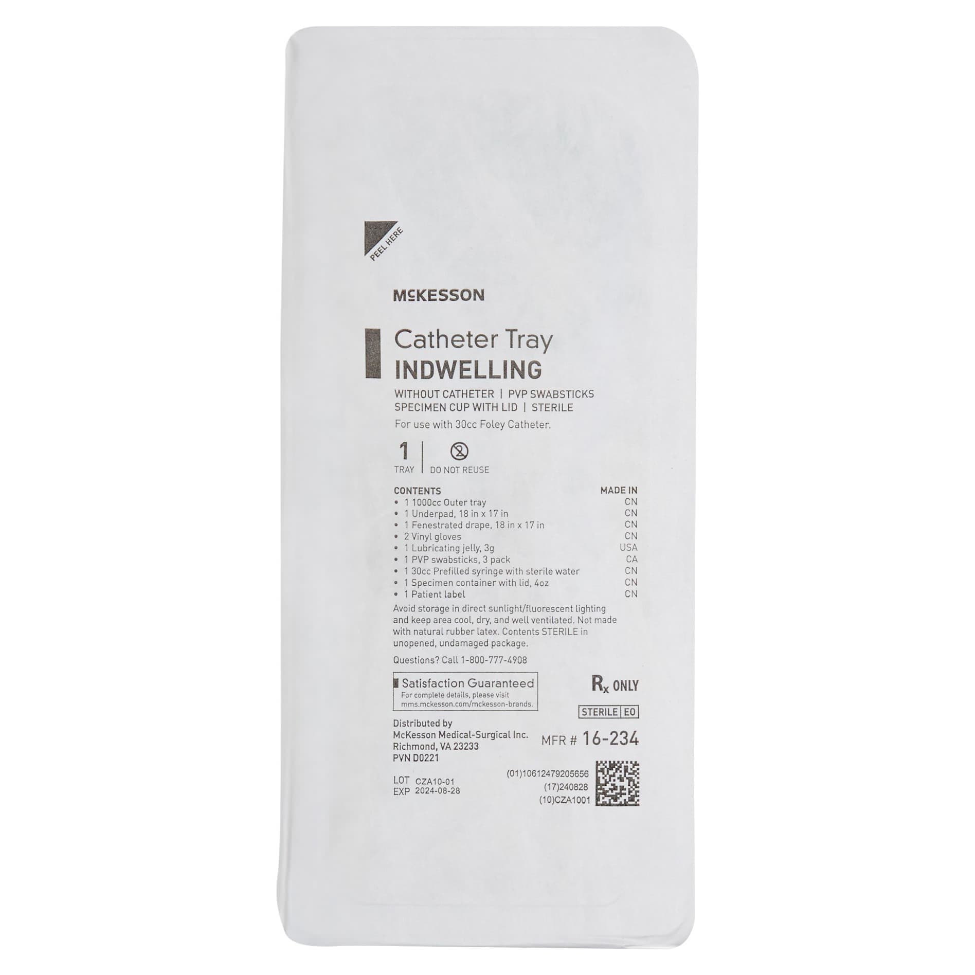 McKesson Indwelling Catheter Tray Without Catheter Sterile Foley - Image 2