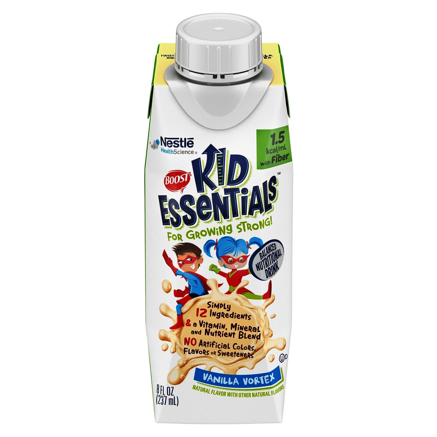 Boost Kid Essentials 1.5 Balanced Nutritional Drink with Fiber, Vanilla Vortex, 8 oz - Each - Image 1
