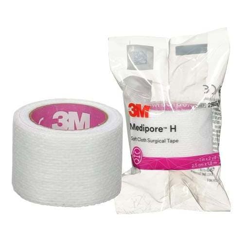 3M Medipore H Hypoallergenic Soft Cloth Surgical Tape, White, 1 Inch x 2 Yards - Each - Image 1