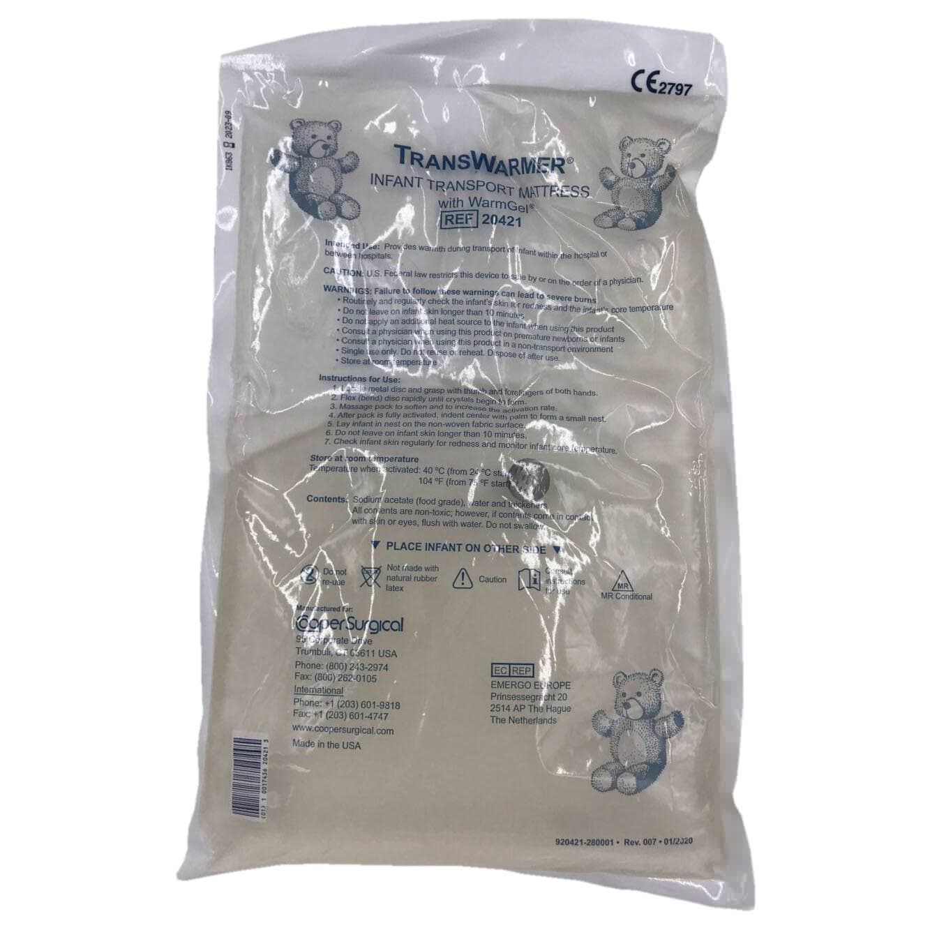 TransWarmer Infant Transport Mattress Instant Hot Pad For Full Body - Image 2