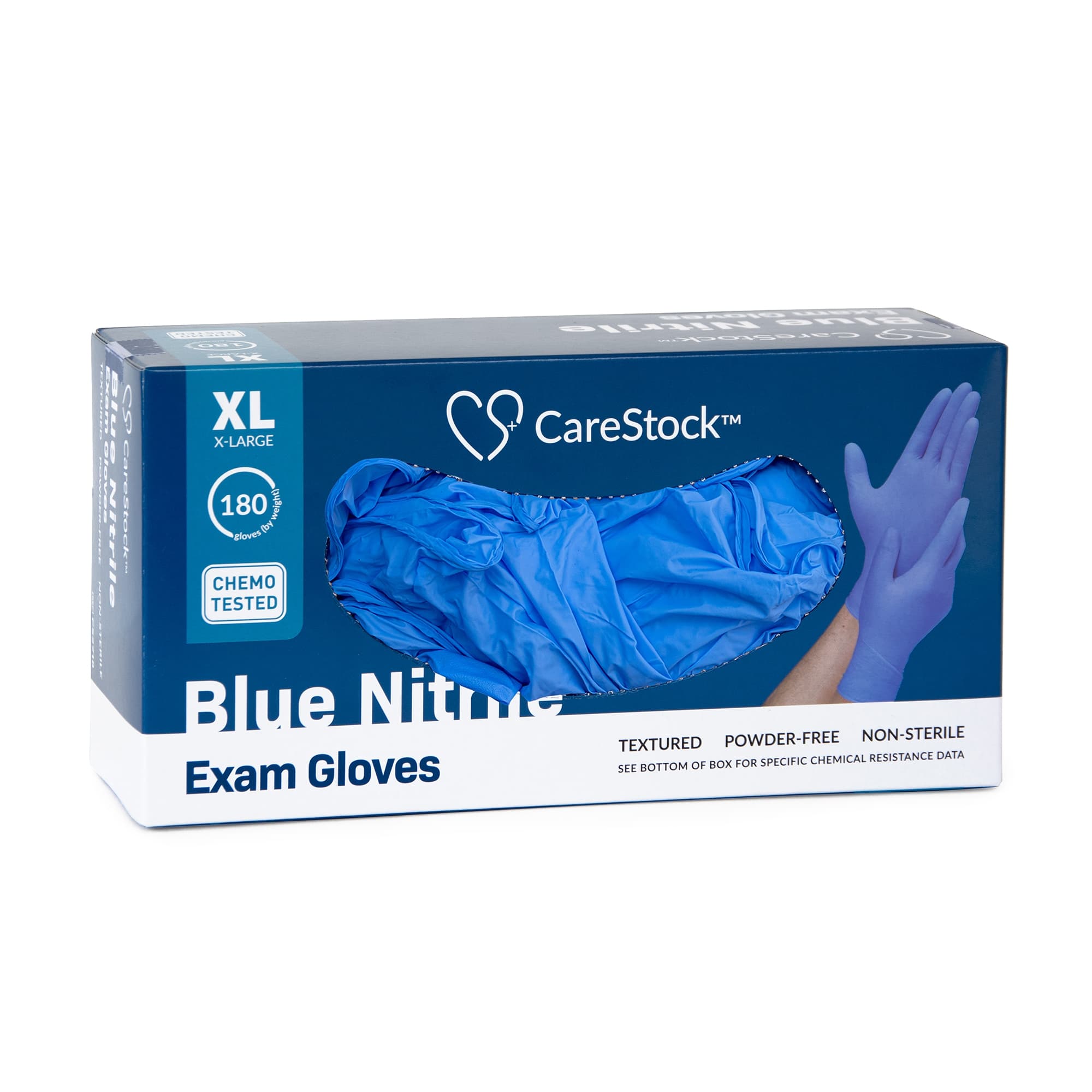 CareStock Blue Nitrile Exam Gloves, Extra Large - Case of 1800 - Image 1