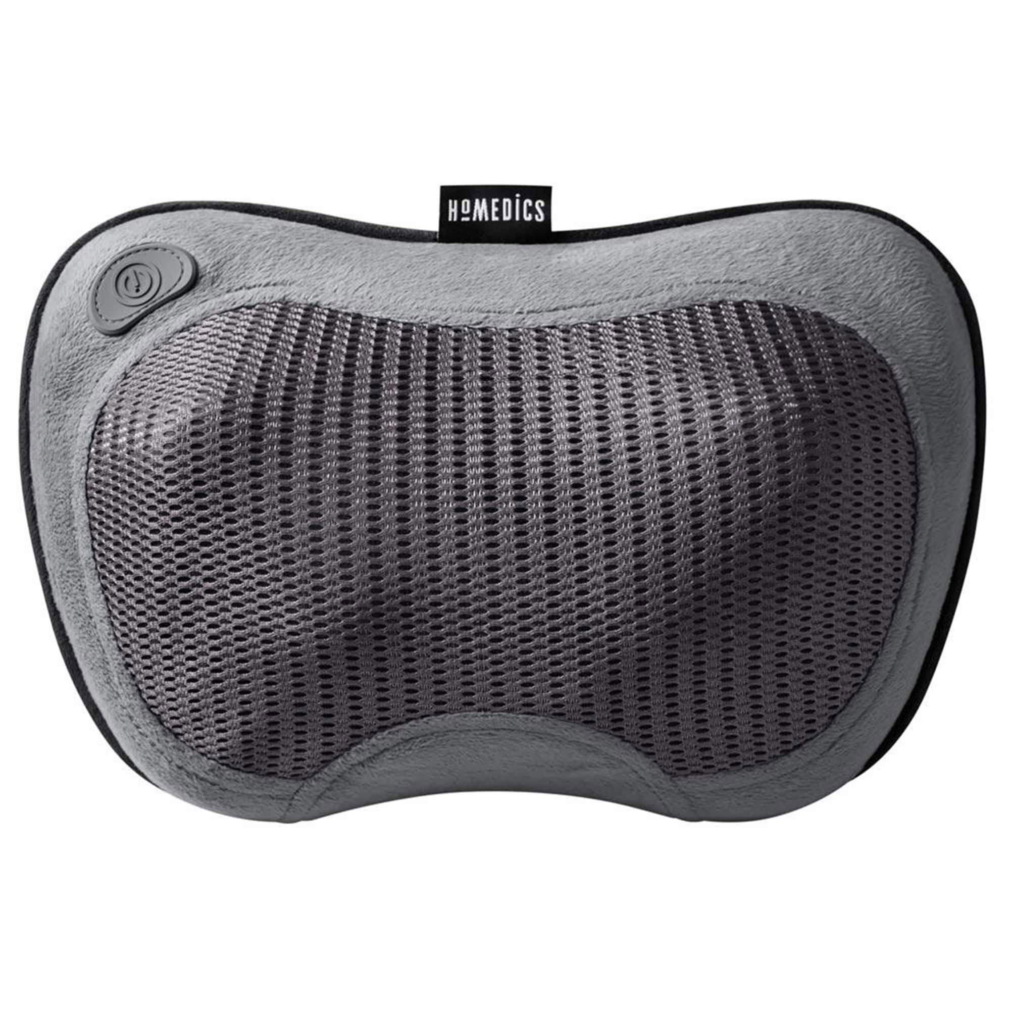 HoMedics Shiatsu Cordless Massage Pillow with Heat, Gray
